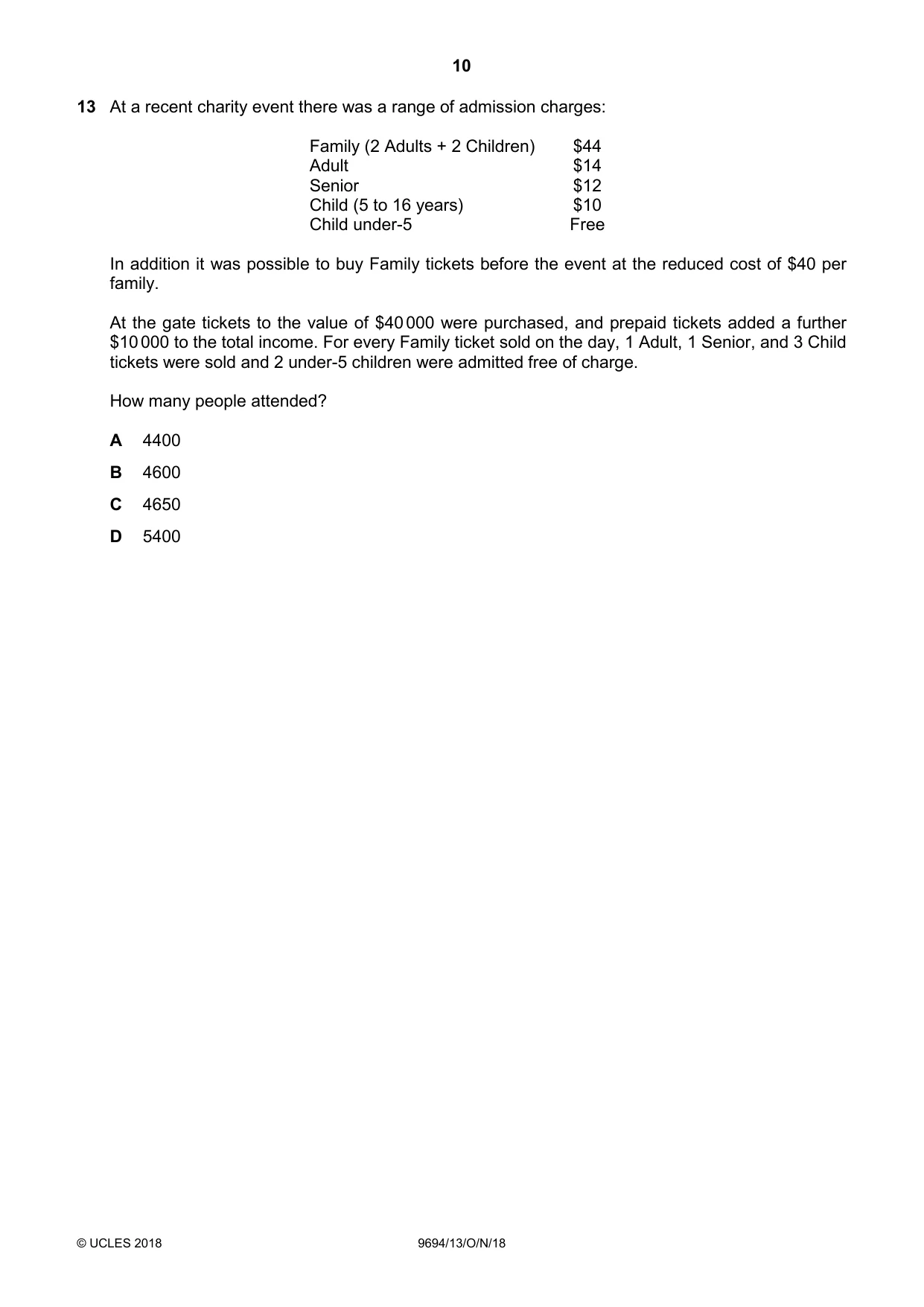 Cambridge A Level Thinking Skills 9694 2018 Oct/Nov Paper 1 · Variant 3 question paper, page 10 of 20
