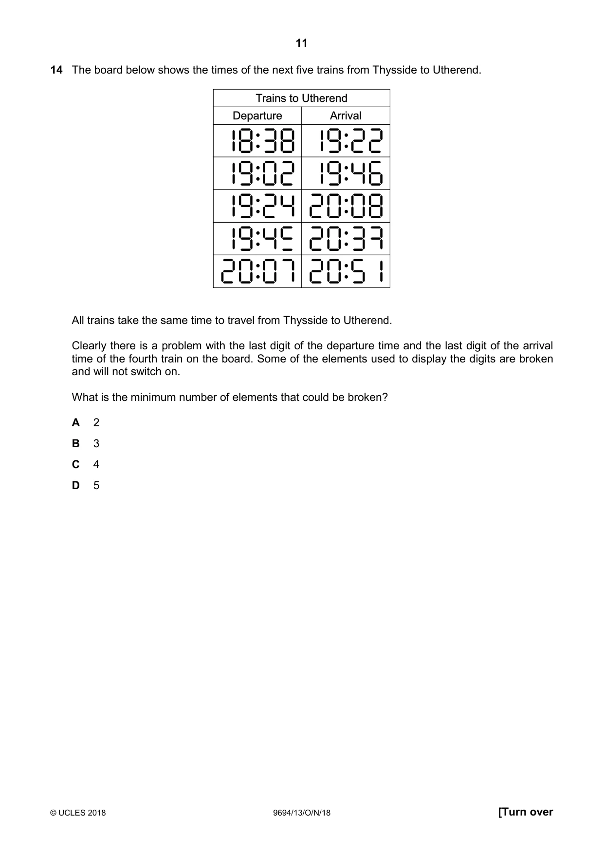 Cambridge A Level Thinking Skills 9694 2018 Oct/Nov Paper 1 · Variant 3 question paper, page 11 of 20