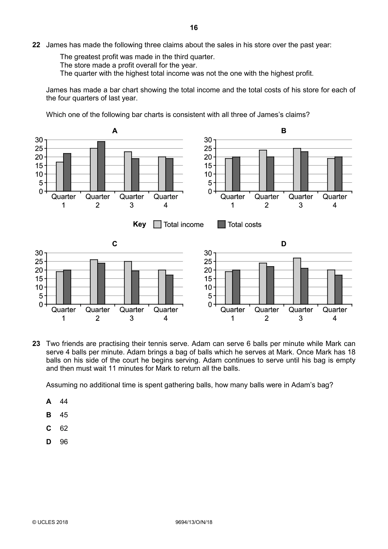Cambridge A Level Thinking Skills 9694 2018 Oct/Nov Paper 1 · Variant 3 question paper, page 16 of 20