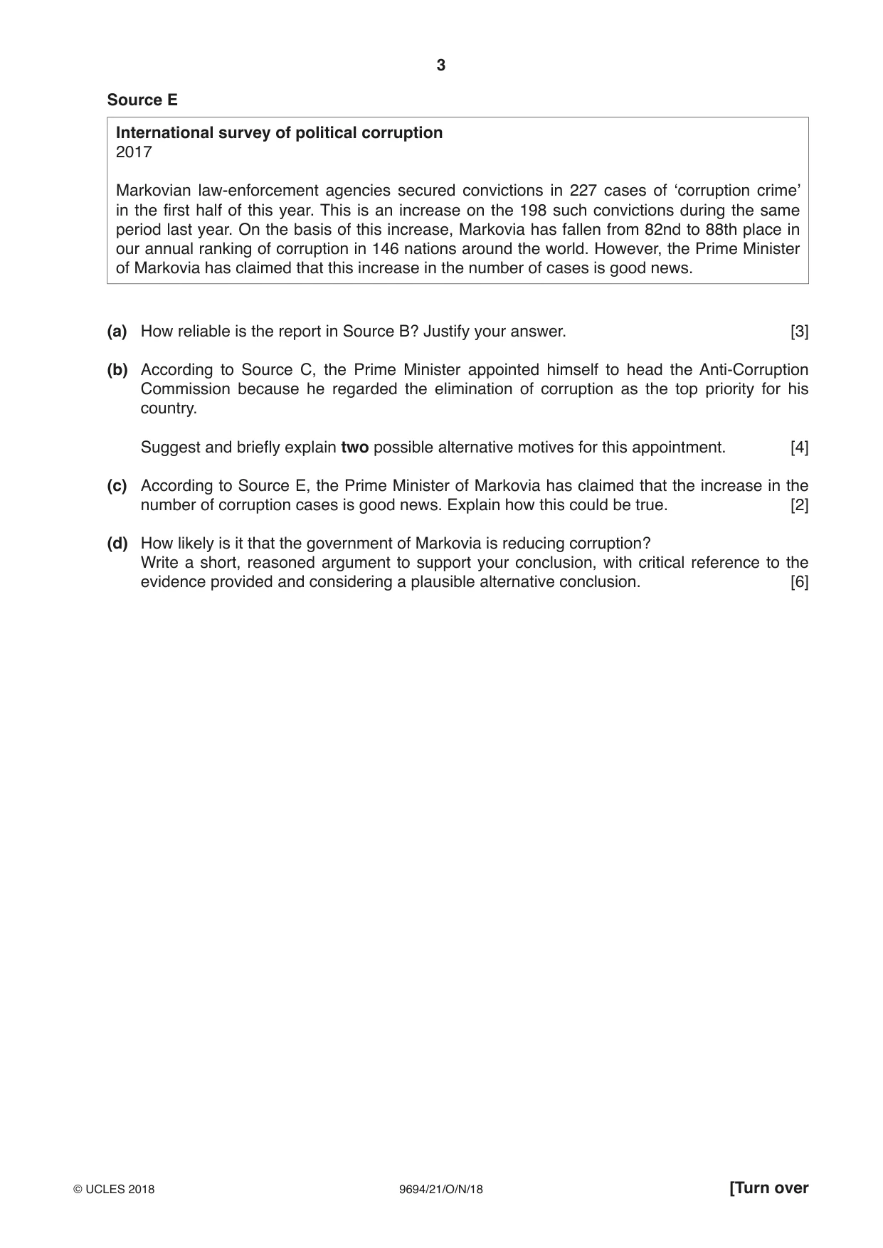 Cambridge A Level Thinking Skills 9694 2018 Oct/Nov Paper 2 · Variant 1 question paper, page 3 of 8