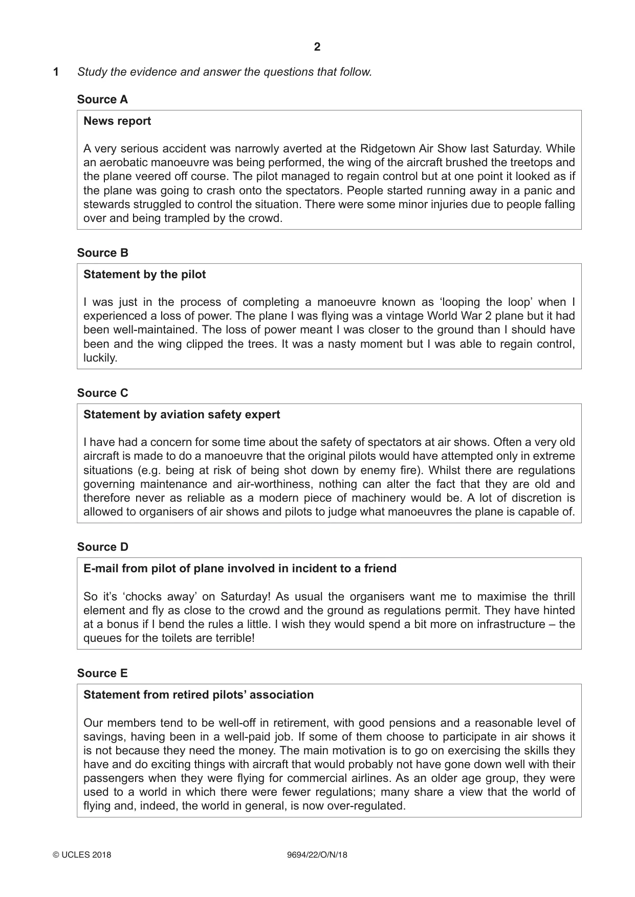 Cambridge A Level Thinking Skills 9694 2018 Oct/Nov Paper 2 · Variant 2 question paper, page 2 of 8