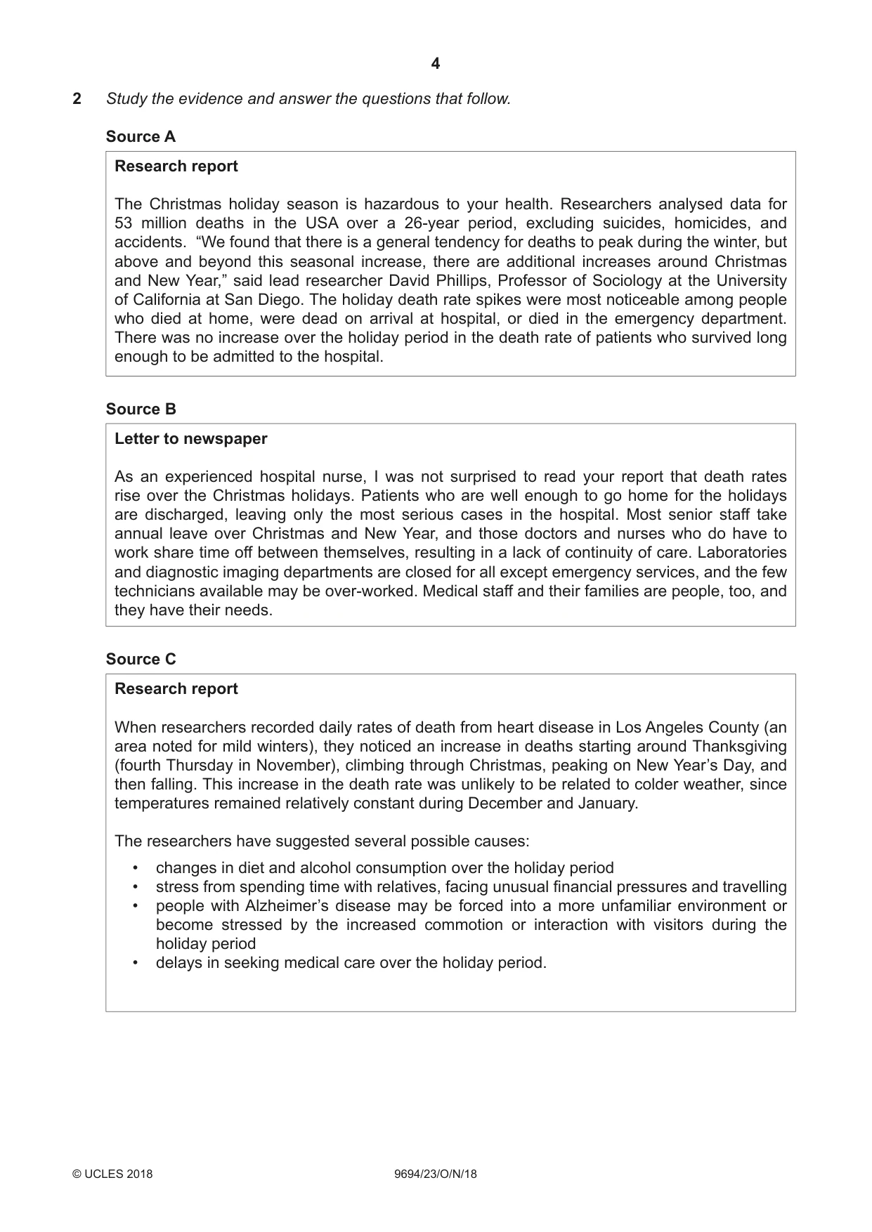 Cambridge A Level Thinking Skills 9694 2018 Oct/Nov Paper 2 · Variant 3 question paper, page 4 of 8
