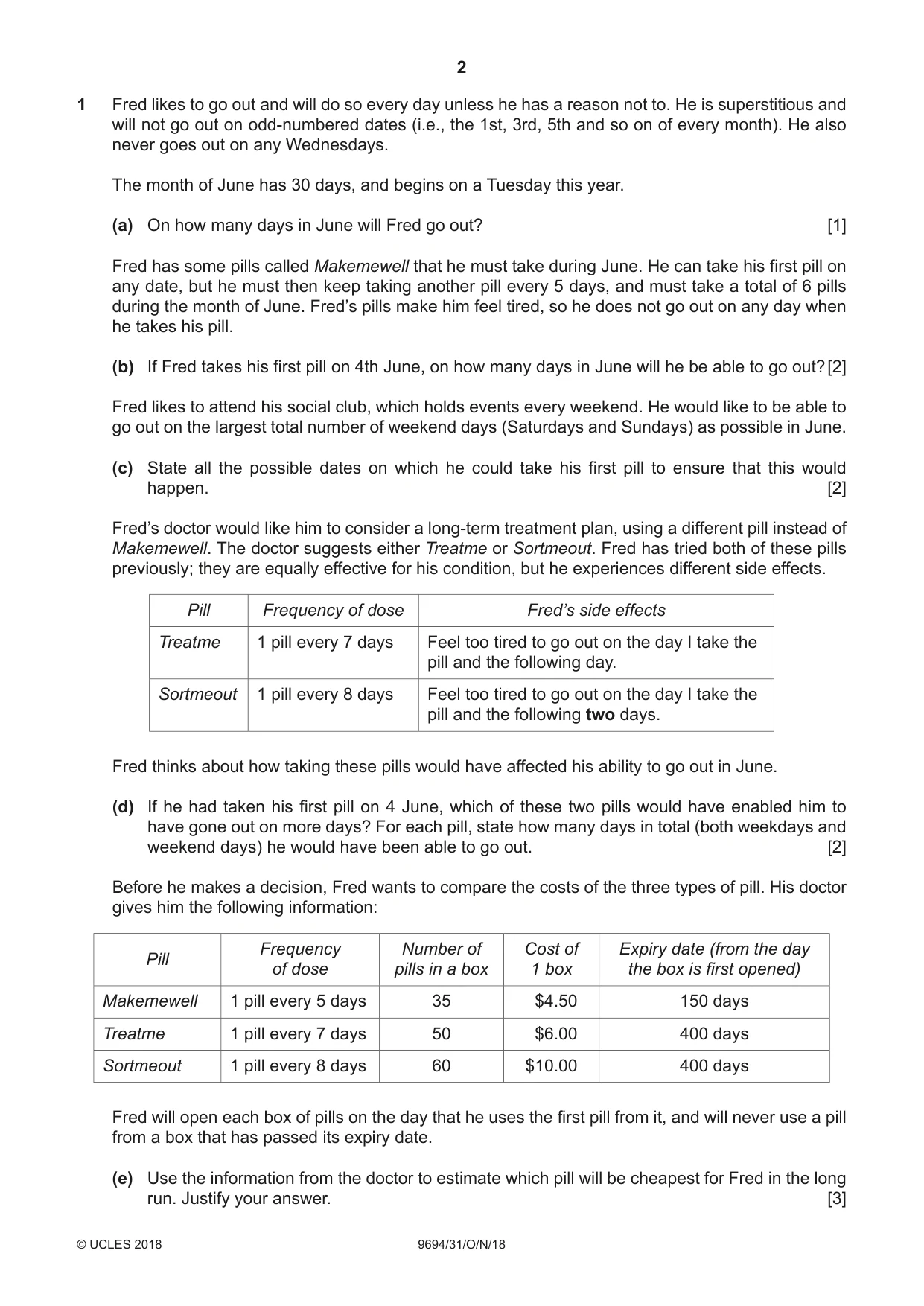 Cambridge A Level Thinking Skills 9694 2018 Oct/Nov Paper 3 · Variant 1 question paper, page 2 of 8