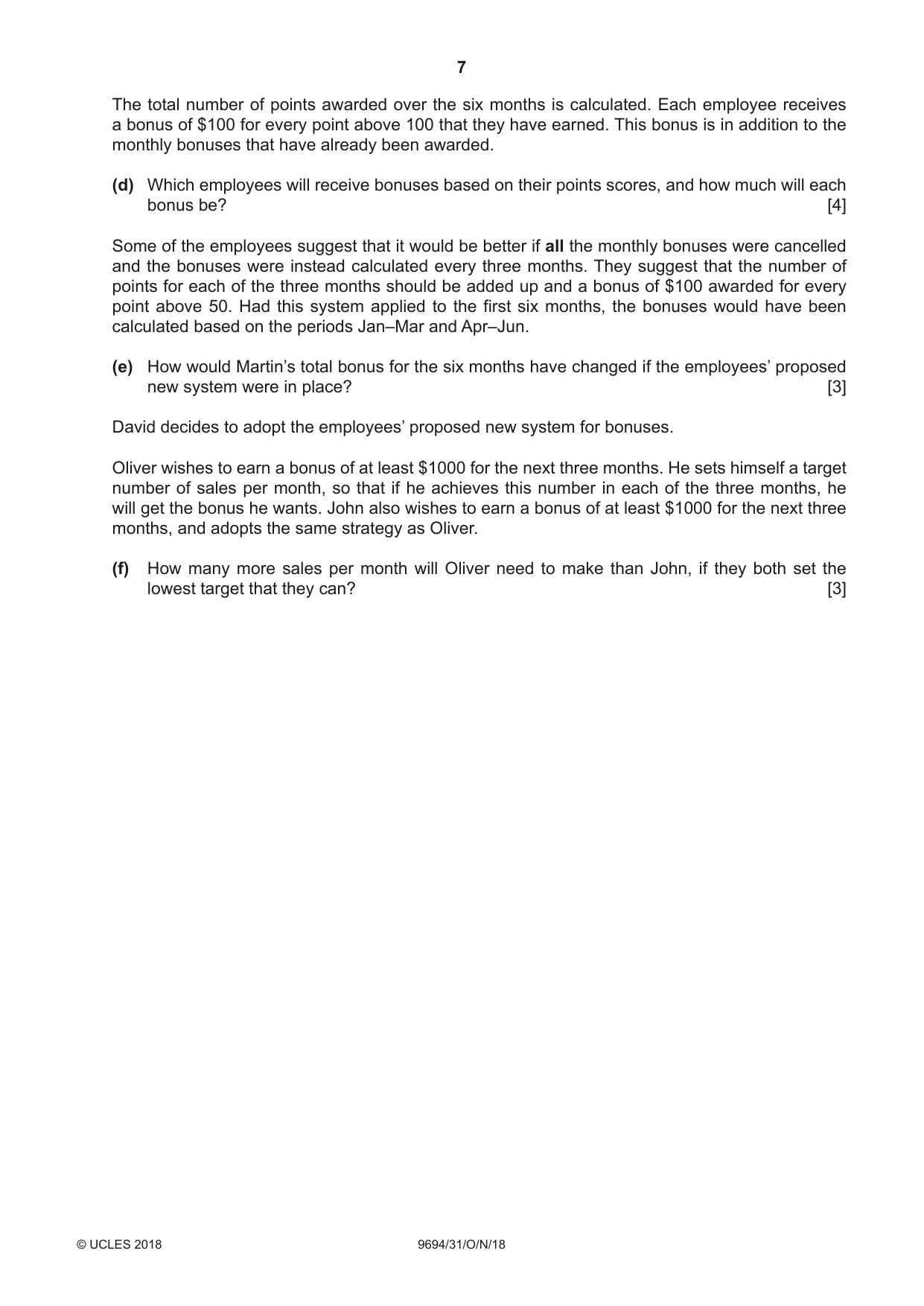 Cambridge A Level Thinking Skills 9694 2018 Oct/Nov Paper 3 · Variant 1 question paper, page 7 of 8