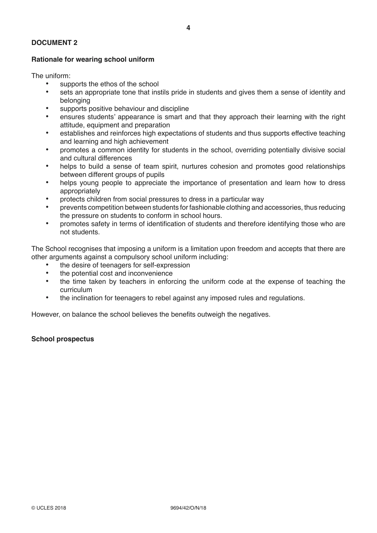 Cambridge A Level Thinking Skills 9694 2018 Oct/Nov Paper 4 · Variant 2 question paper, page 4 of 8