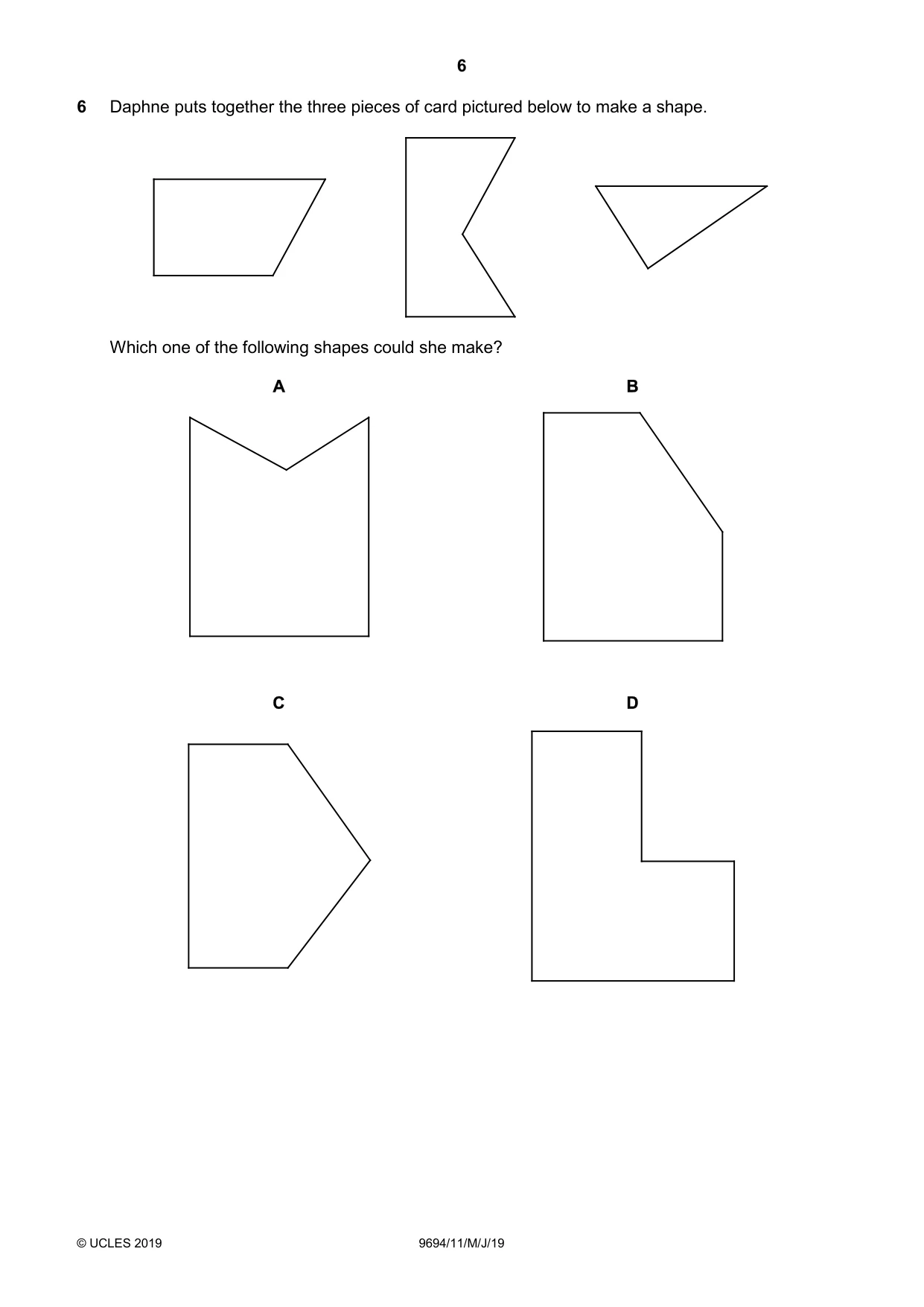 Cambridge A Level Thinking Skills 9694 2019 May/June Paper 1 · Variant 1 question paper, page 6 of 24