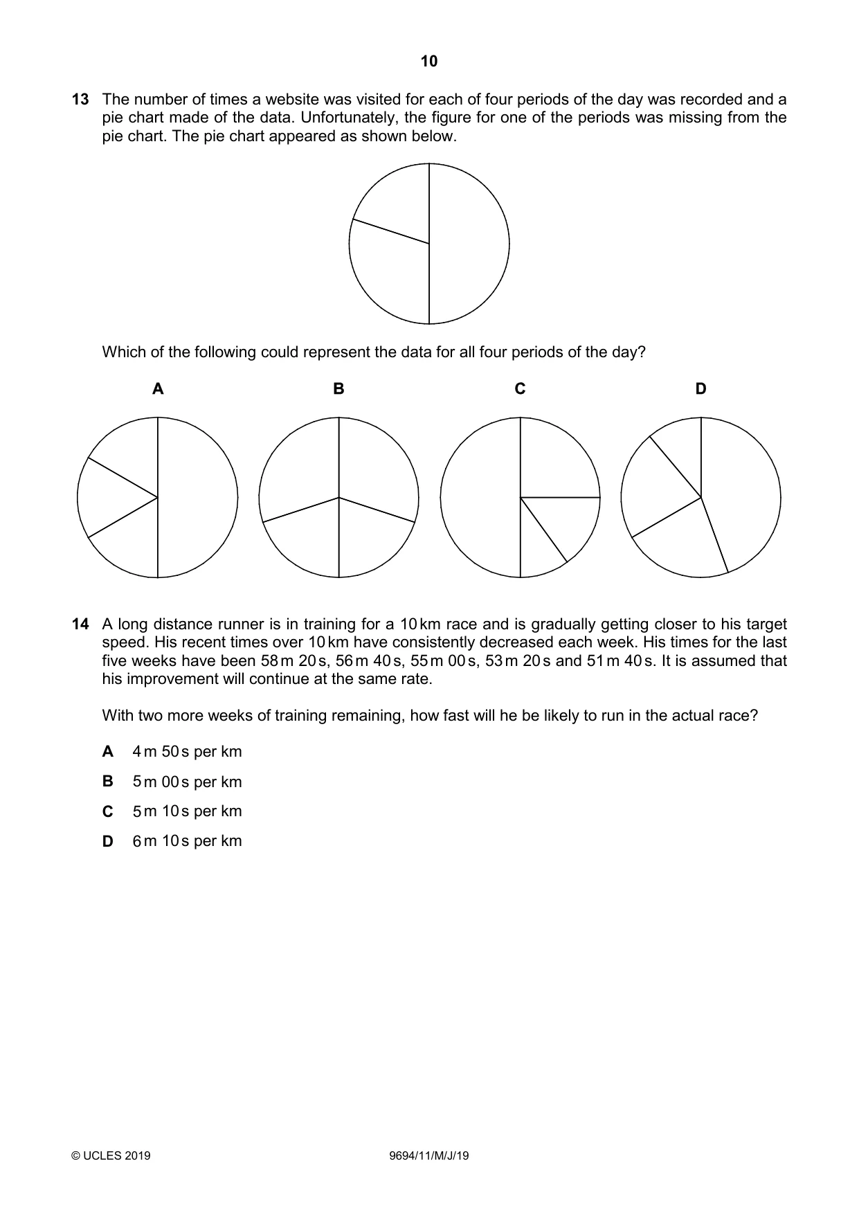 Cambridge A Level Thinking Skills 9694 2019 May/June Paper 1 · Variant 1 question paper, page 10 of 24