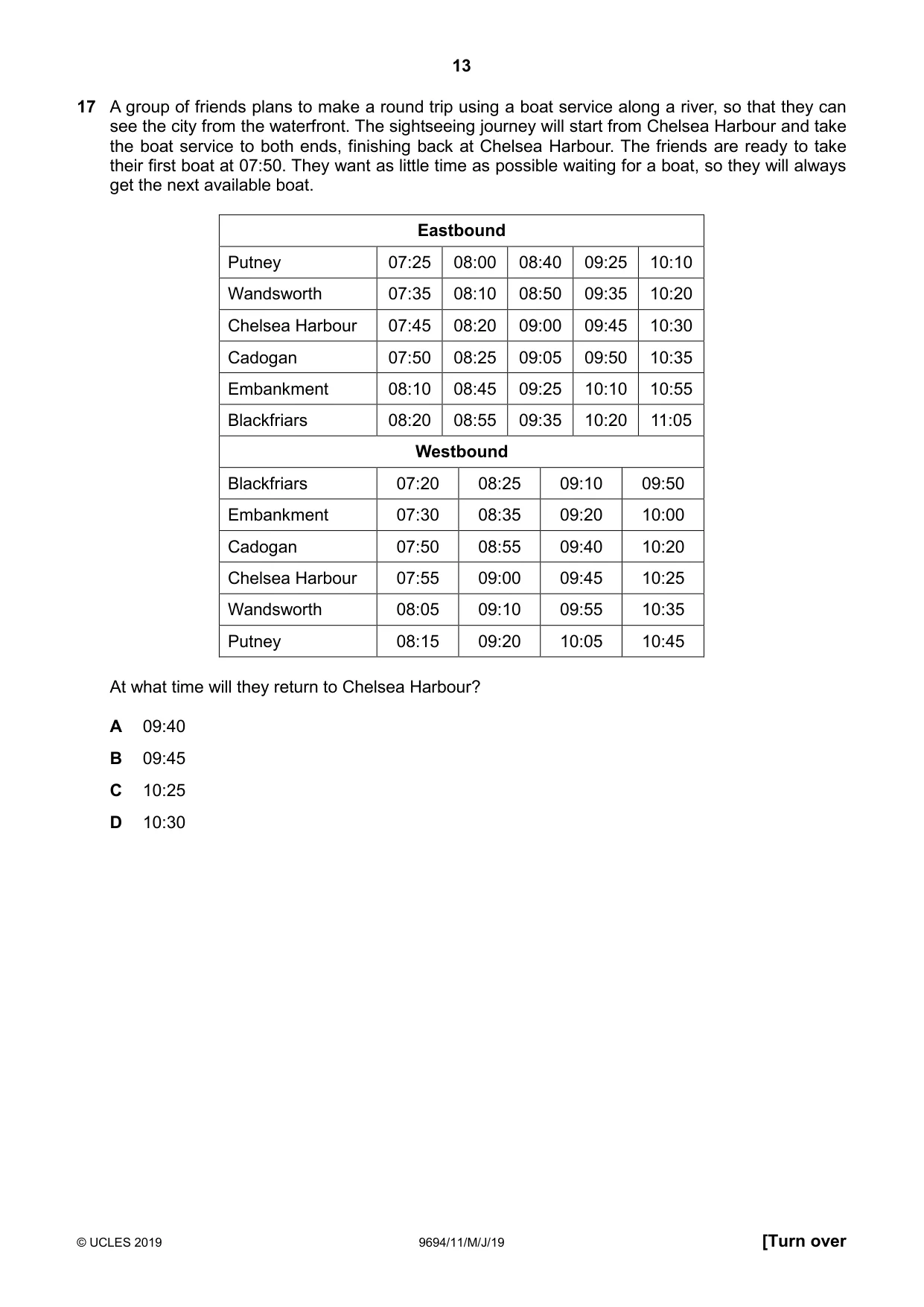 Cambridge A Level Thinking Skills 9694 2019 May/June Paper 1 · Variant 1 question paper, page 13 of 24