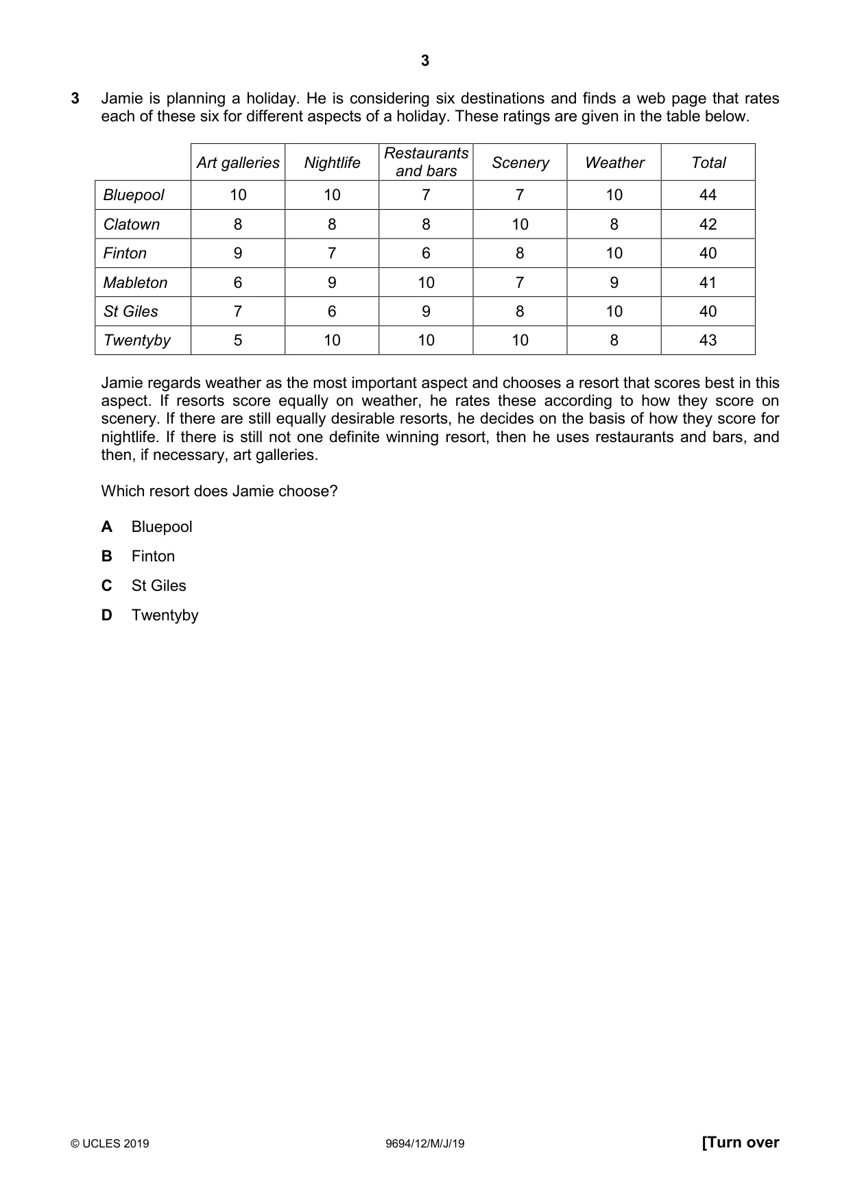Cambridge A Level Thinking Skills 9694 2019 May/June Paper 1 · Variant 2 question paper, page 3 of 24