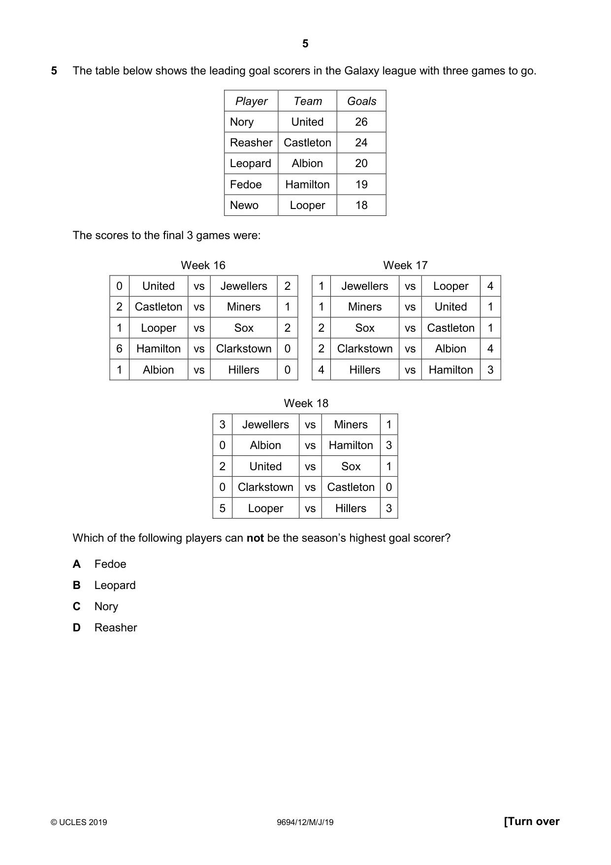 Cambridge A Level Thinking Skills 9694 2019 May/June Paper 1 · Variant 2 question paper, page 5 of 24