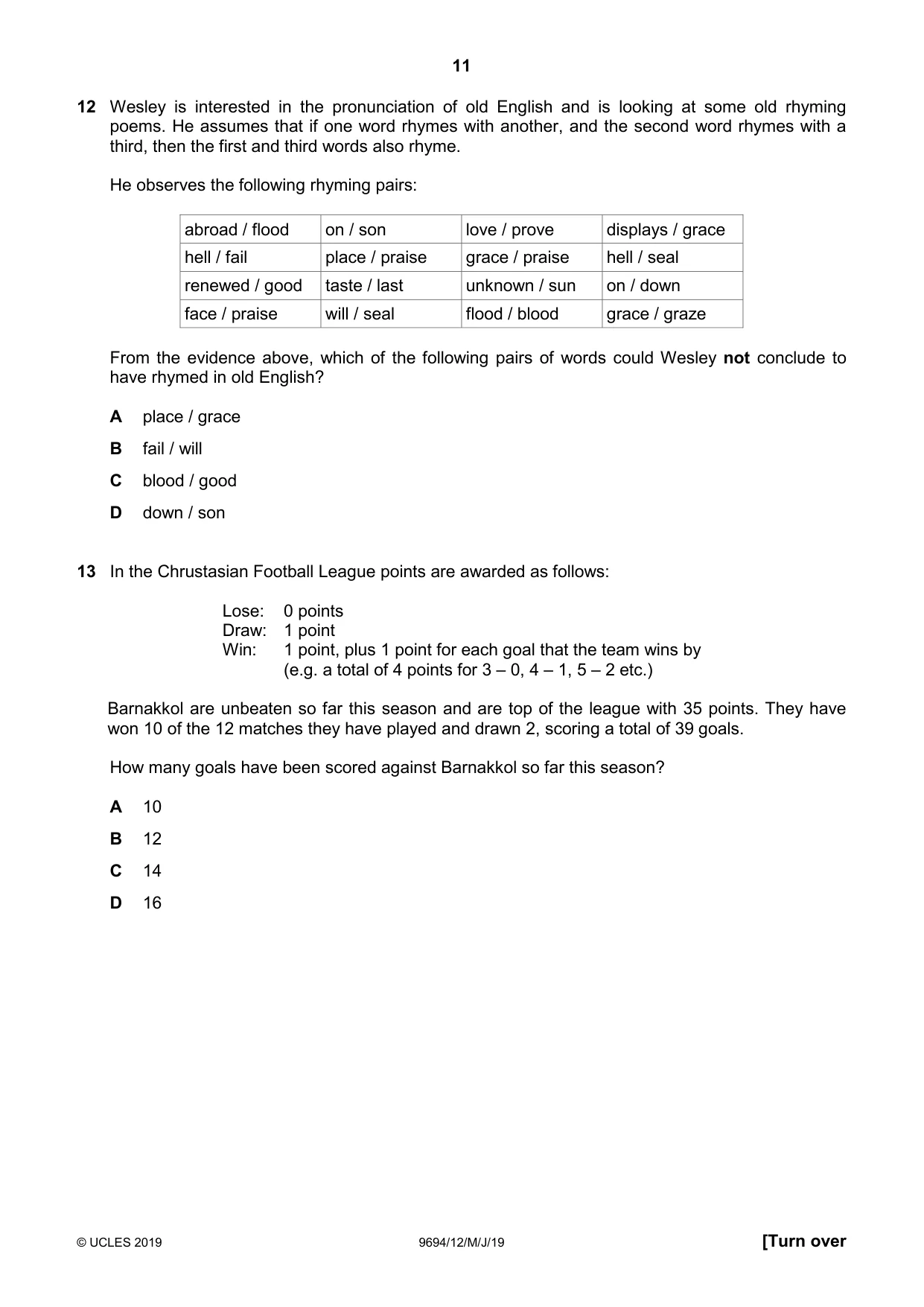 Cambridge A Level Thinking Skills 9694 2019 May/June Paper 1 · Variant 2 question paper, page 11 of 24