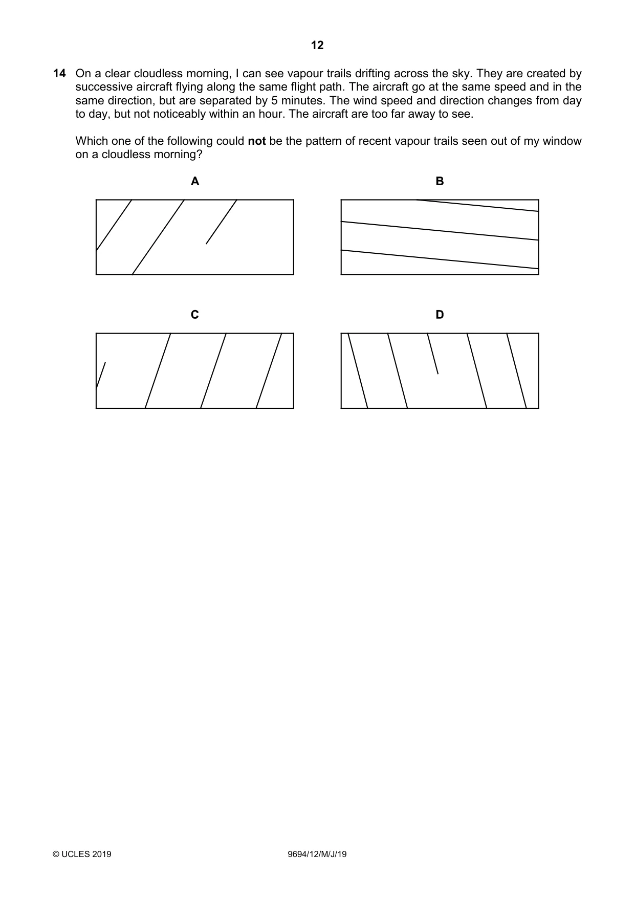 Cambridge A Level Thinking Skills 9694 2019 May/June Paper 1 · Variant 2 question paper, page 12 of 24