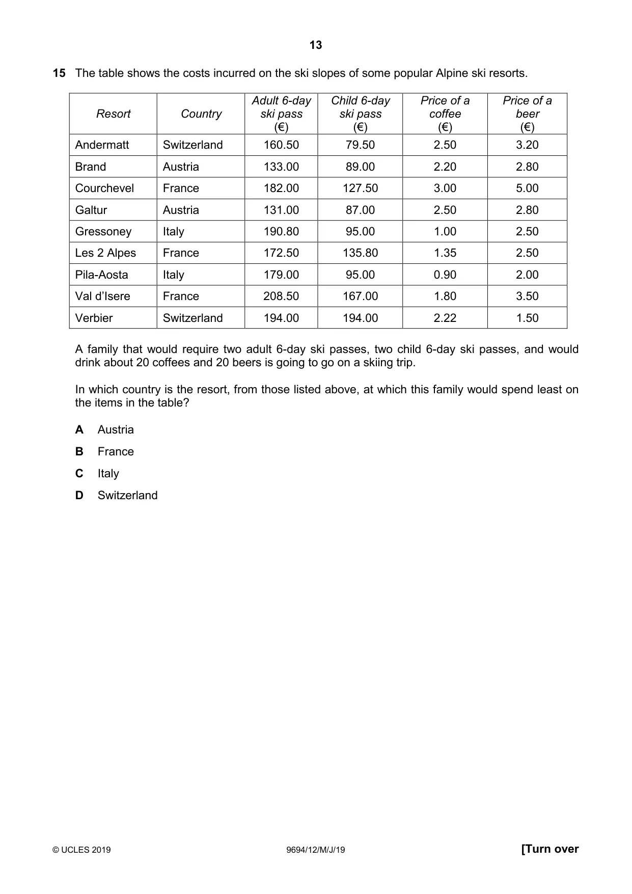 Cambridge A Level Thinking Skills 9694 2019 May/June Paper 1 · Variant 2 question paper, page 13 of 24