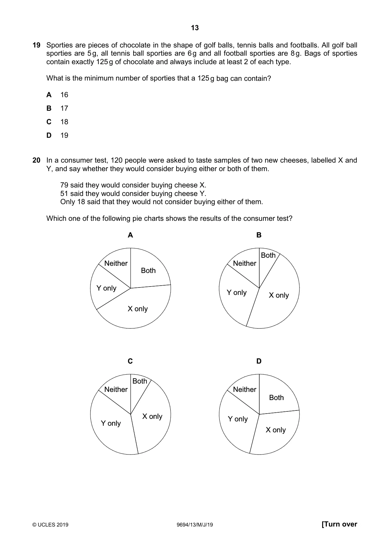 Cambridge A Level Thinking Skills 9694 2019 May/June Paper 1 · Variant 3 question paper, page 13 of 20