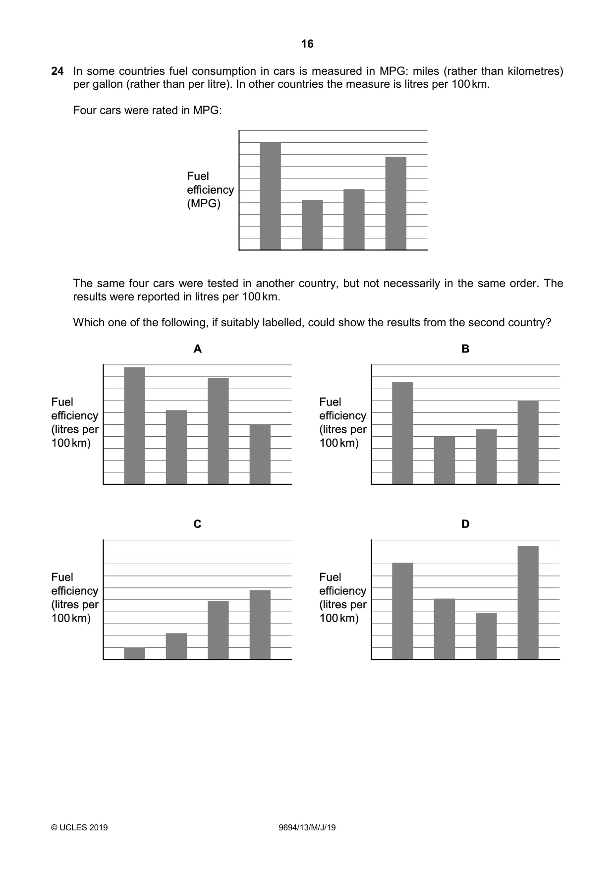 Cambridge A Level Thinking Skills 9694 2019 May/June Paper 1 · Variant 3 question paper, page 16 of 20