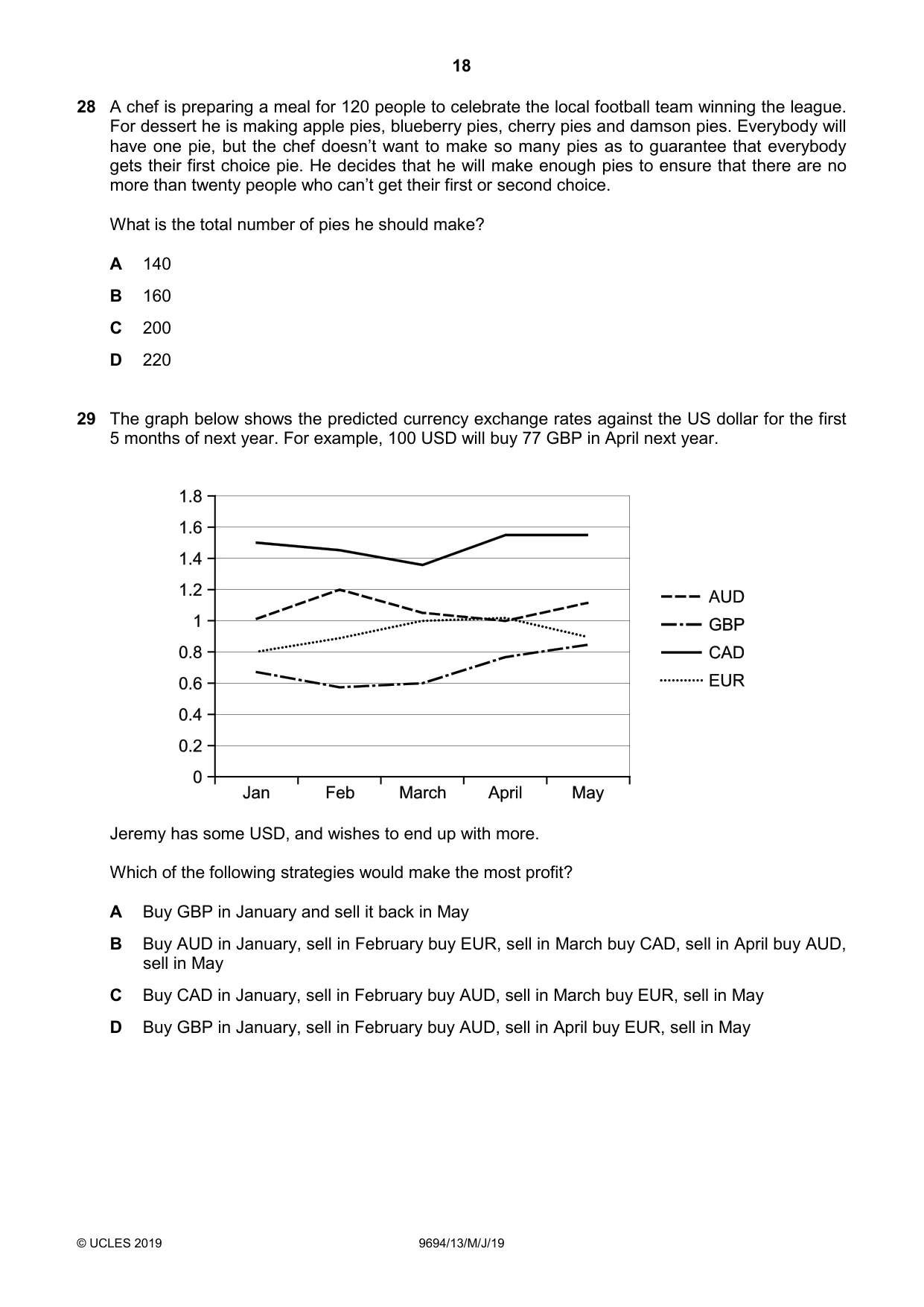 Cambridge A Level Thinking Skills 9694 2019 May/June Paper 1 · Variant 3 question paper, page 18 of 20