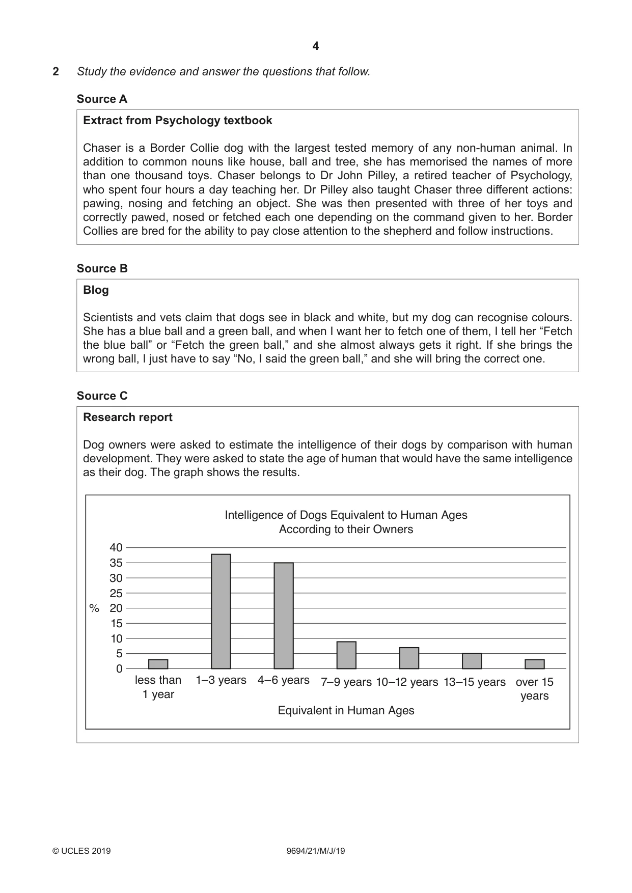 Cambridge A Level Thinking Skills 9694 2019 May/June Paper 2 · Variant 1 question paper, page 4 of 8