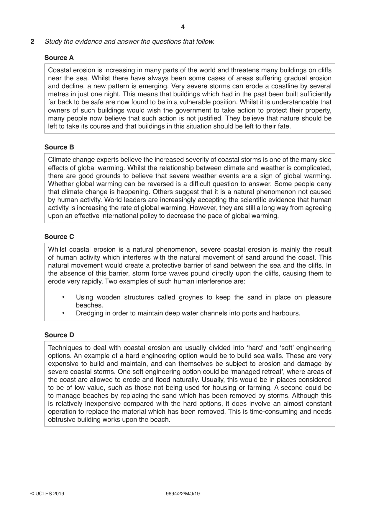 Cambridge A Level Thinking Skills 9694 2019 May/June Paper 2 · Variant 2 question paper, page 4 of 8