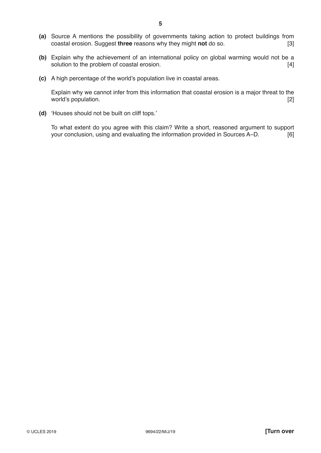 Cambridge A Level Thinking Skills 9694 2019 May/June Paper 2 · Variant 2 question paper, page 5 of 8