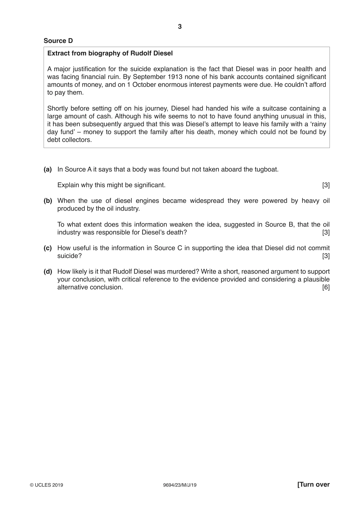 Cambridge A Level Thinking Skills 9694 2019 May/June Paper 2 · Variant 3 question paper, page 3 of 8