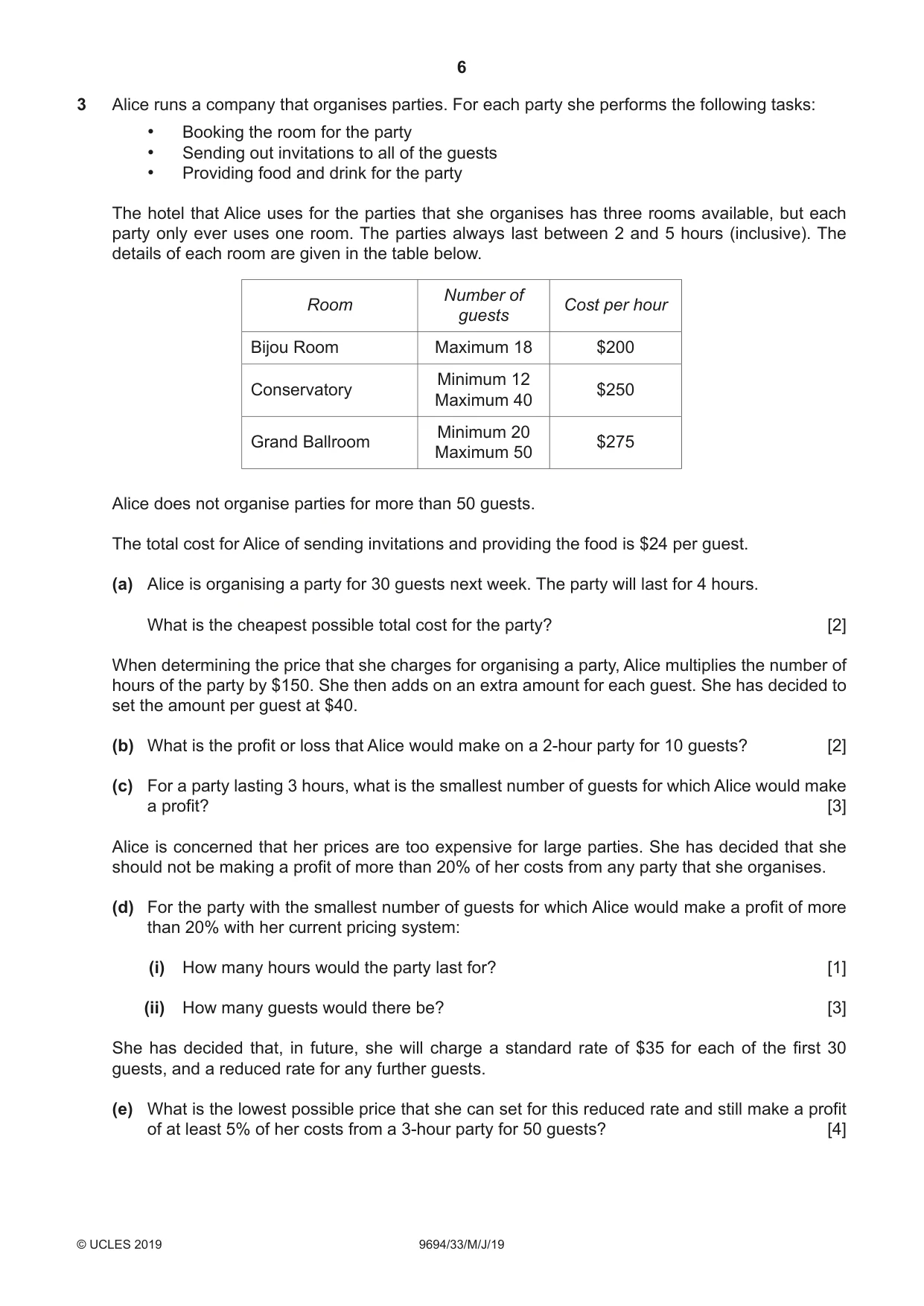 Cambridge A Level Thinking Skills 9694 2019 May/June Paper 3 · Variant 3 question paper, page 6 of 12