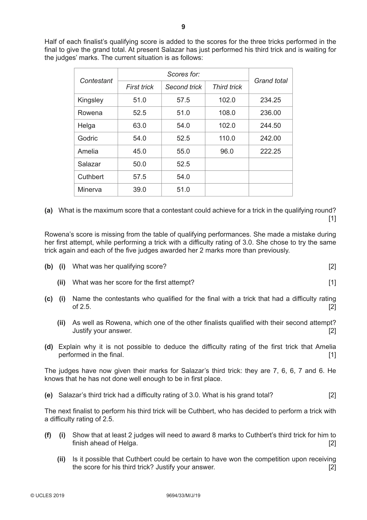 Cambridge A Level Thinking Skills 9694 2019 May/June Paper 3 · Variant 3 question paper, page 9 of 12