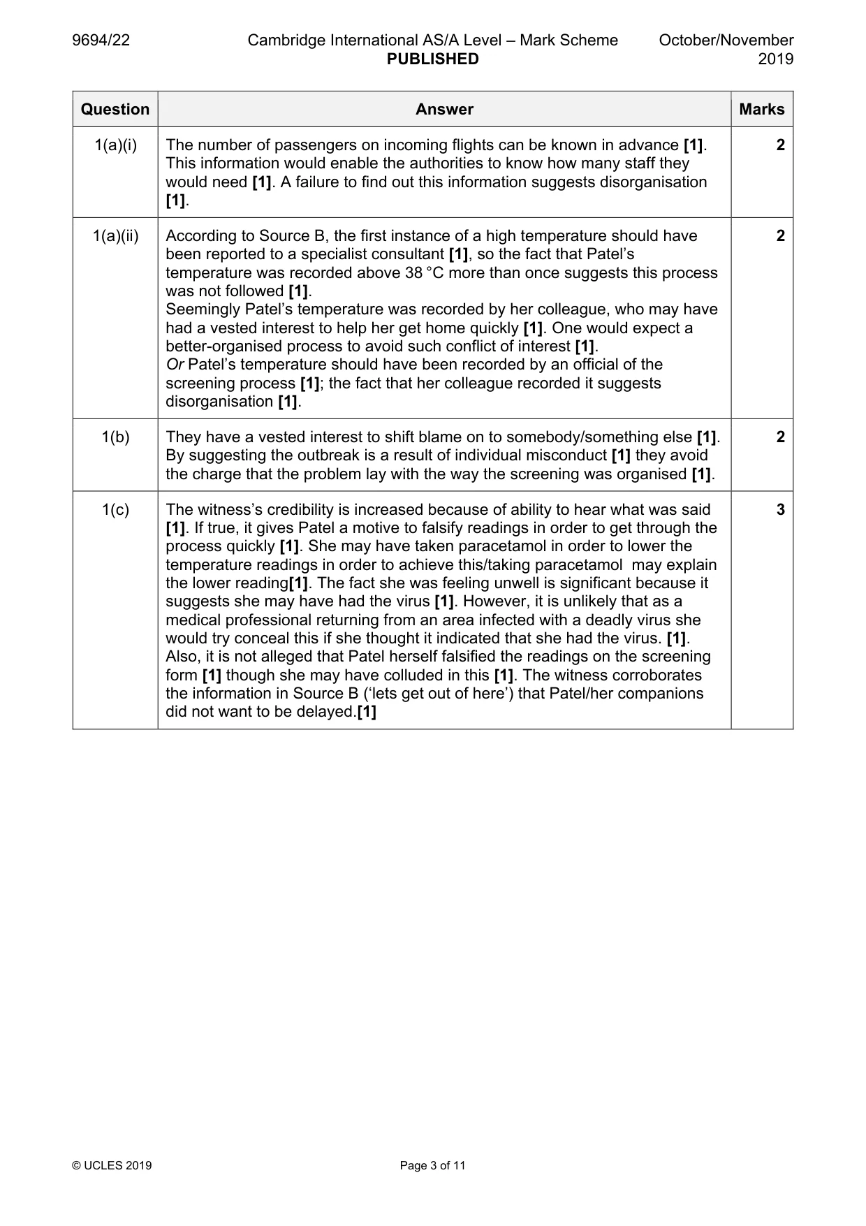 Mark scheme, page 3 of 11