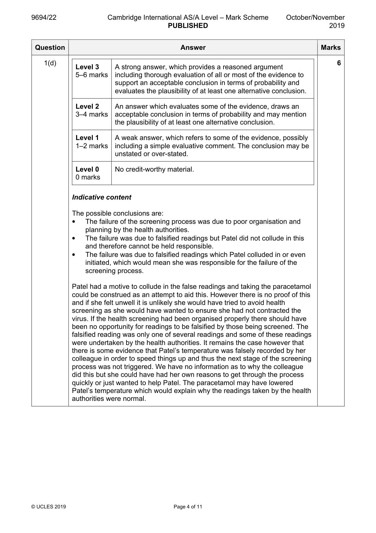 Mark scheme, page 4 of 11