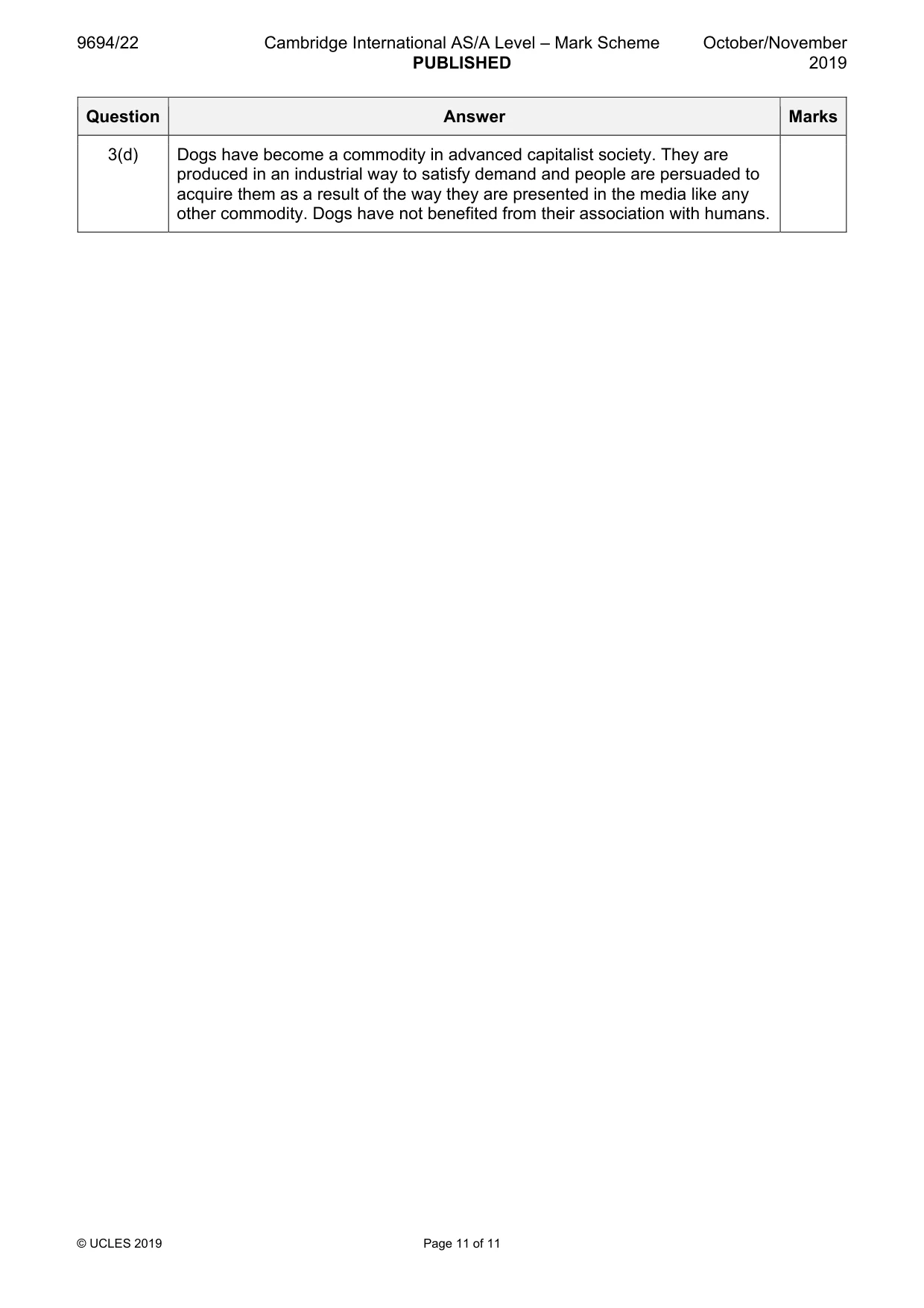 Mark scheme, page 11 of 11