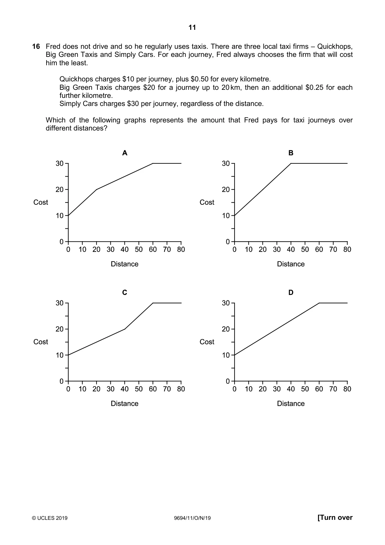 Cambridge A Level Thinking Skills 9694 2019 Oct/Nov Paper 1 · Variant 1 question paper, page 11 of 20