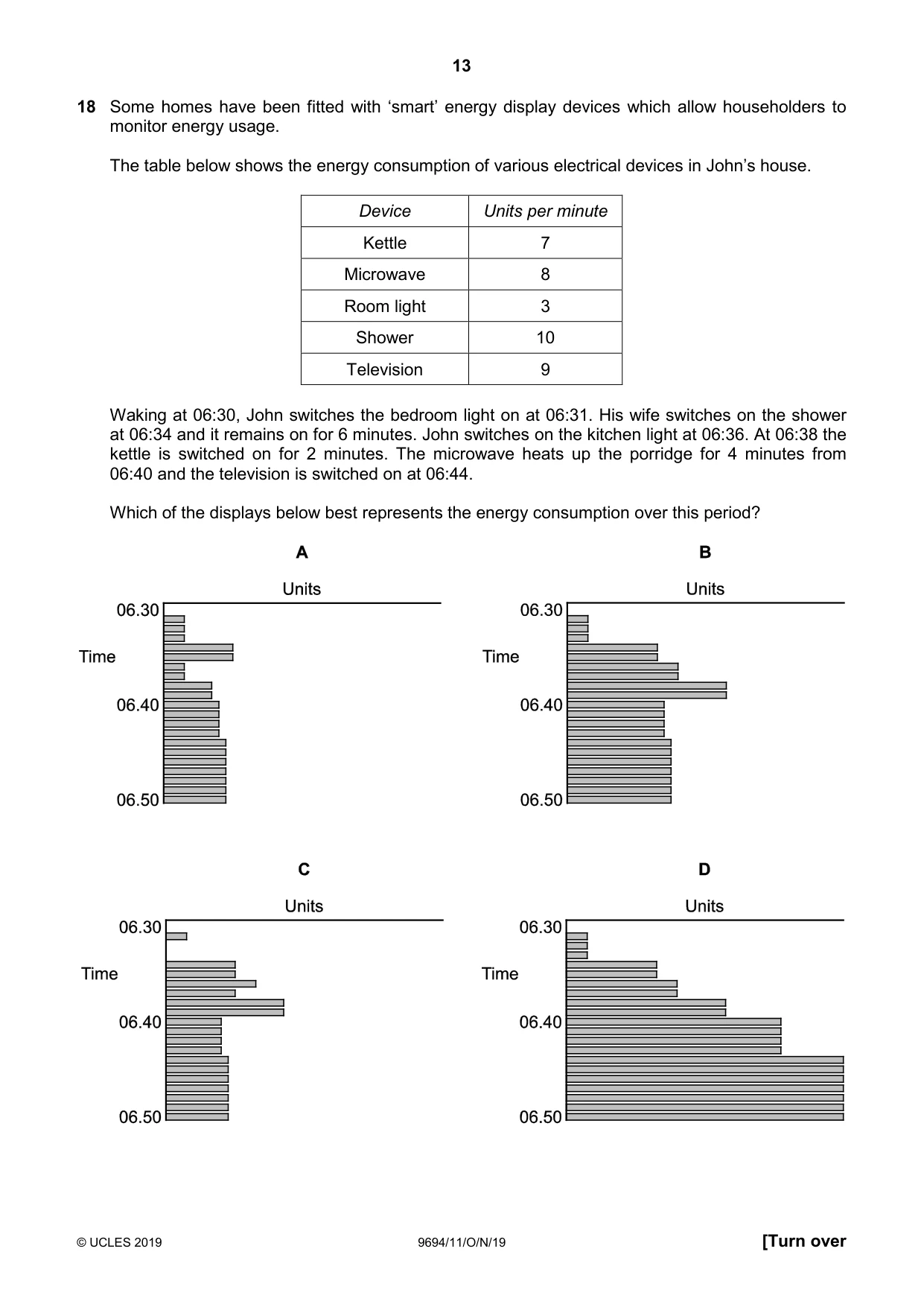 Cambridge A Level Thinking Skills 9694 2019 Oct/Nov Paper 1 · Variant 1 question paper, page 13 of 20