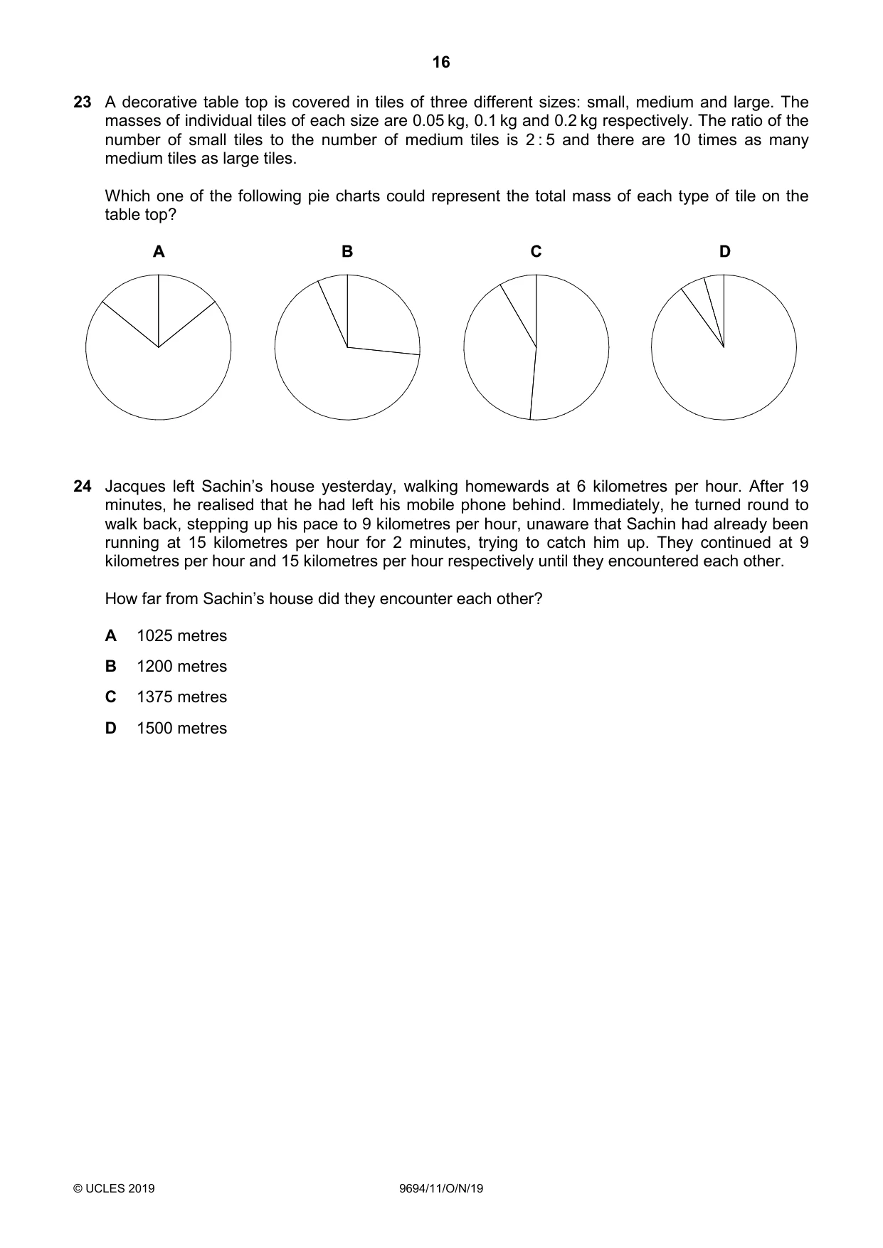 Cambridge A Level Thinking Skills 9694 2019 Oct/Nov Paper 1 · Variant 1 question paper, page 16 of 20