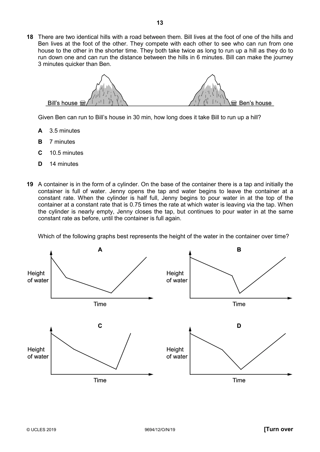 Cambridge A Level Thinking Skills 9694 2019 Oct/Nov Paper 1 · Variant 2 question paper, page 13 of 20