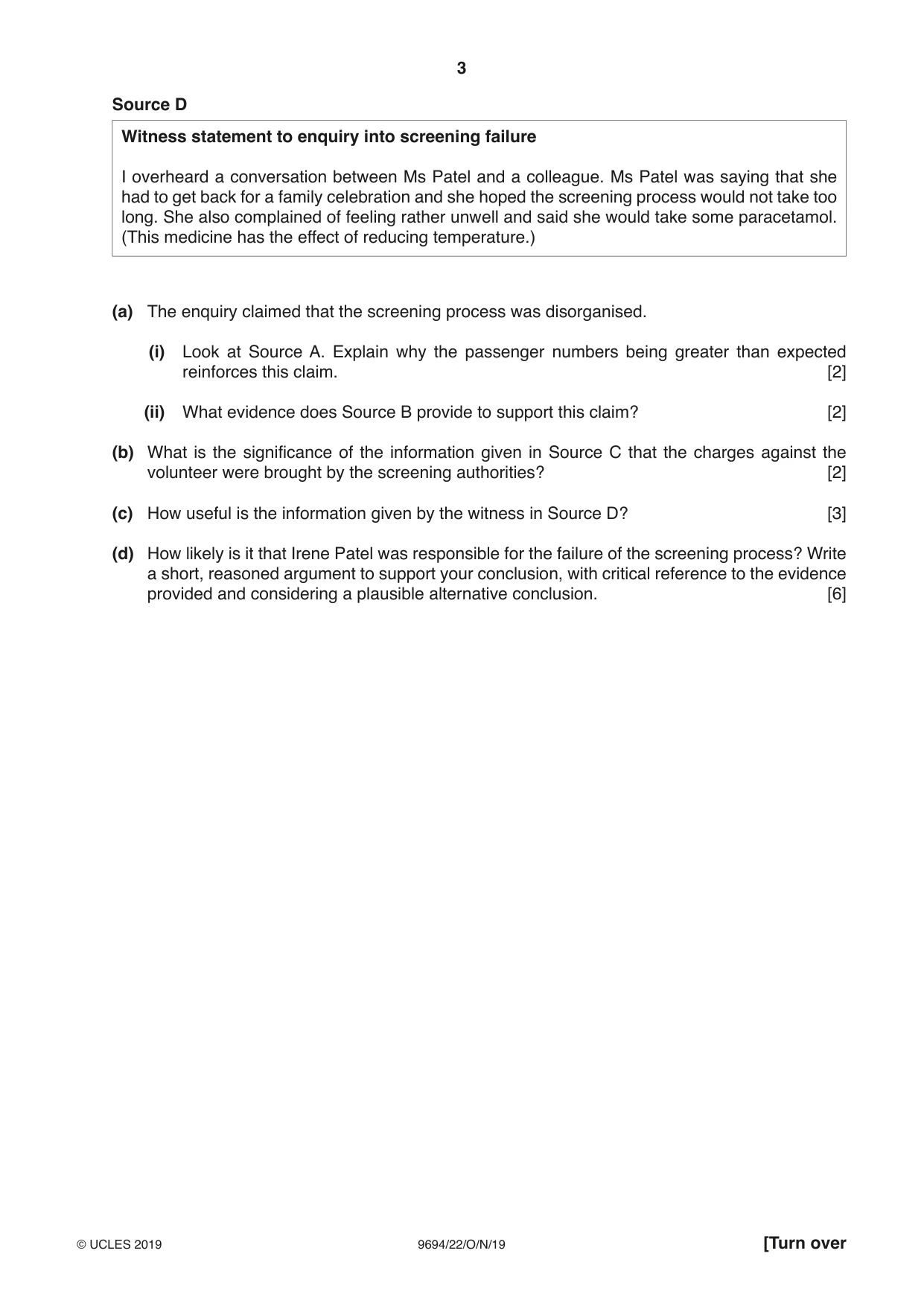 Cambridge A Level Thinking Skills 9694 2019 Oct/Nov Paper 2 · Variant 2 question paper, page 3 of 8