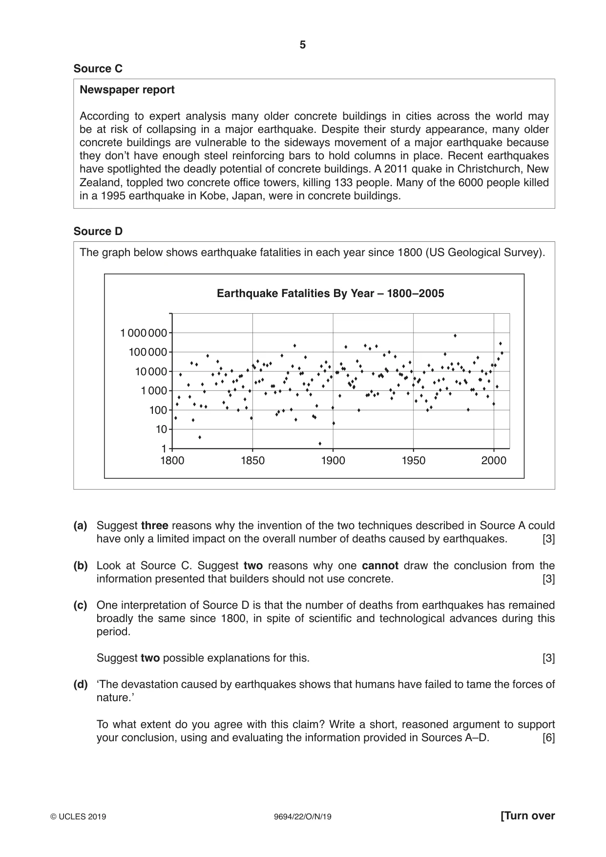 Cambridge A Level Thinking Skills 9694 2019 Oct/Nov Paper 2 · Variant 2 question paper, page 5 of 8