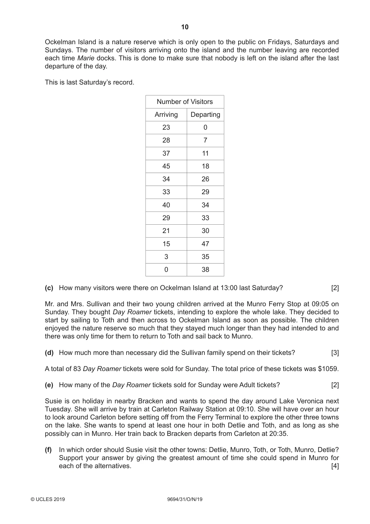 Cambridge A Level Thinking Skills 9694 2019 Oct/Nov Paper 3 · Variant 1 question paper, page 10 of 12