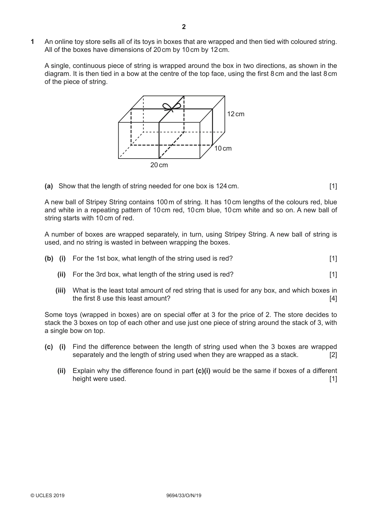 Cambridge A Level Thinking Skills 9694 2019 Oct/Nov Paper 3 · Variant 3 question paper, page 2 of 12