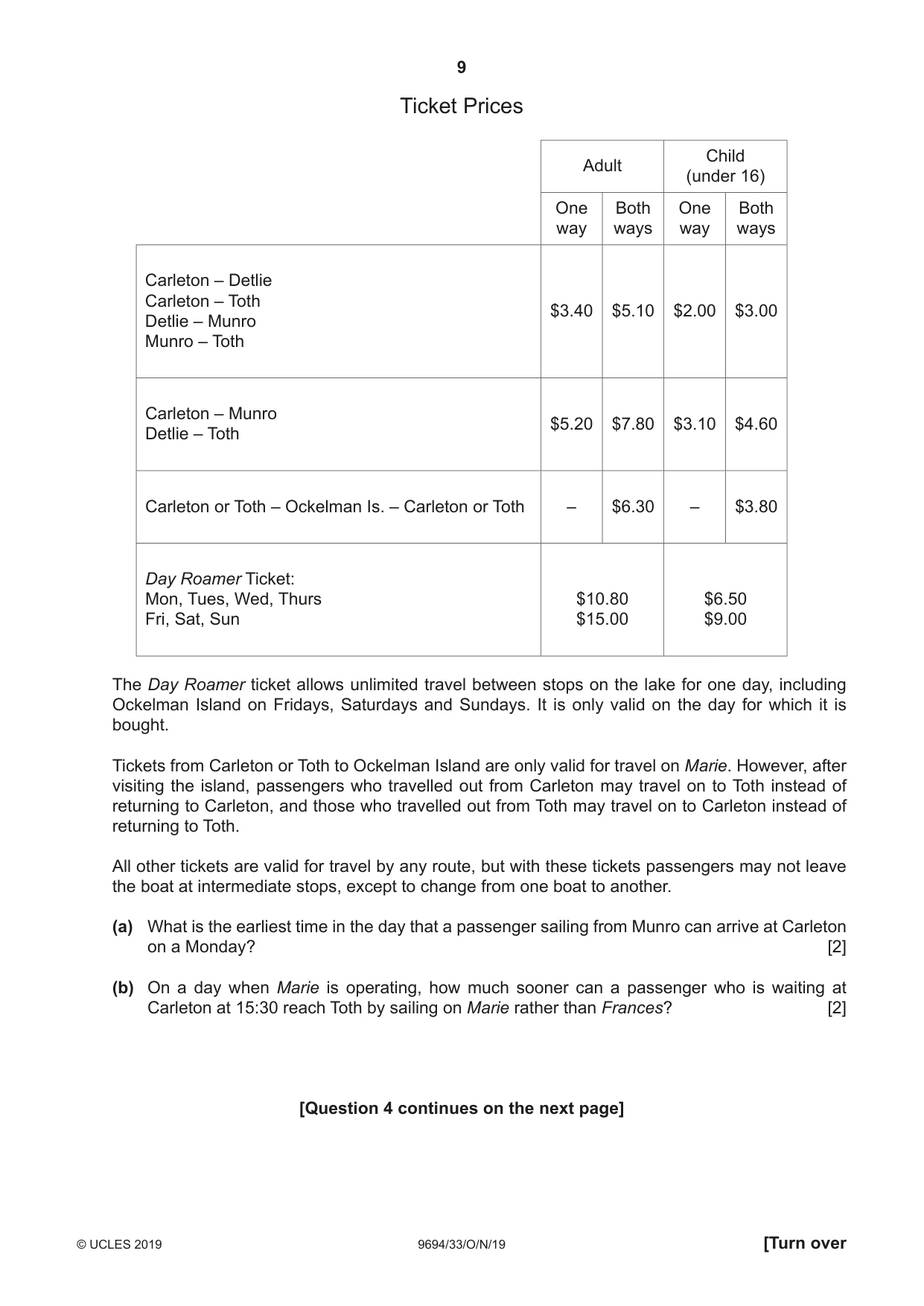 Cambridge A Level Thinking Skills 9694 2019 Oct/Nov Paper 3 · Variant 3 question paper, page 9 of 12