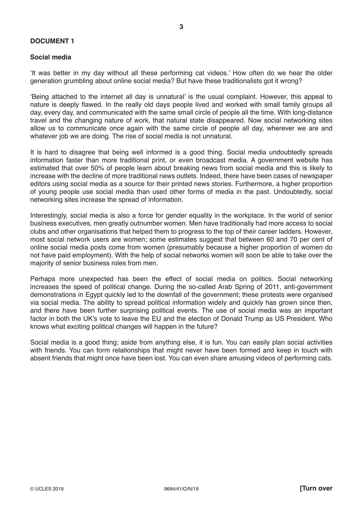 Cambridge A Level Thinking Skills 9694 2019 Oct/Nov Paper 4 · Variant 1 question paper, page 3 of 8