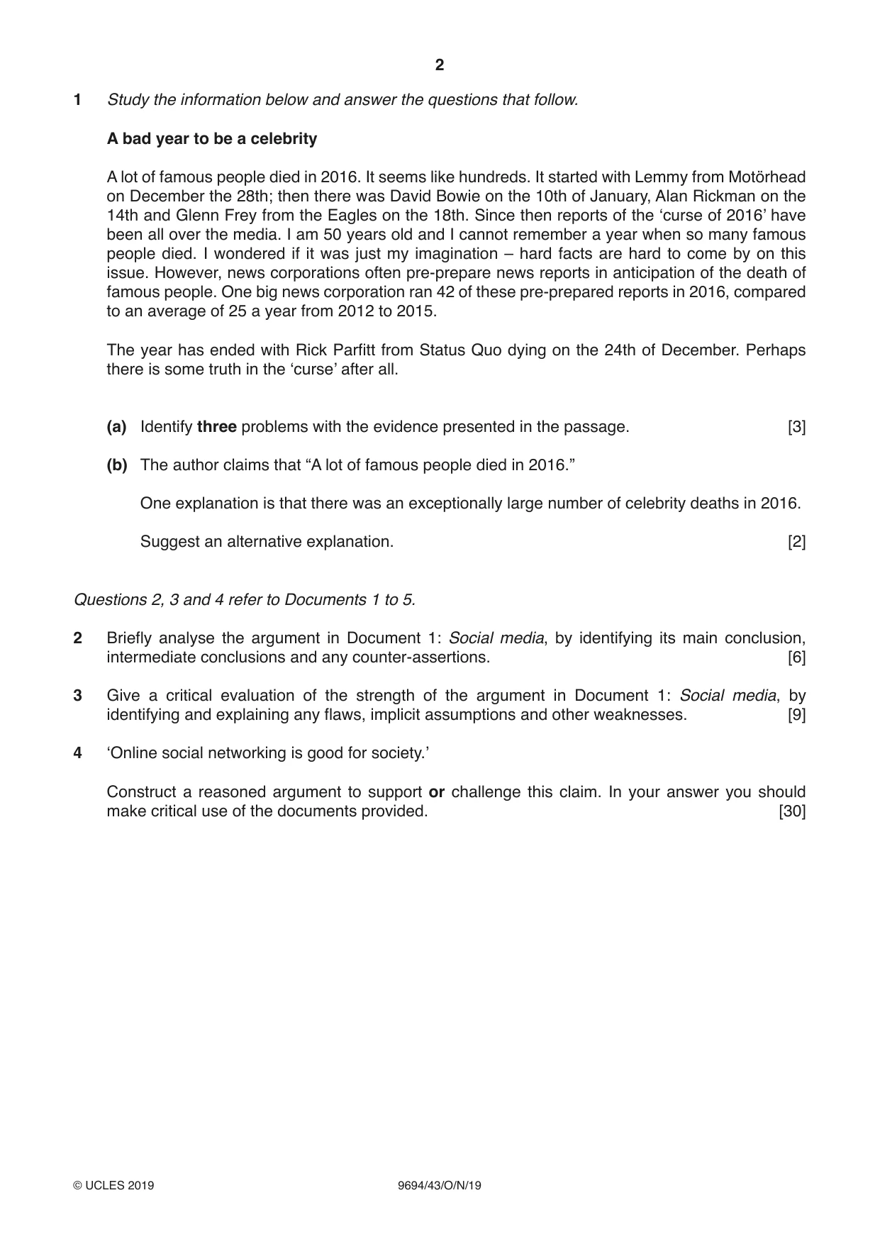 Cambridge A Level Thinking Skills 9694 2019 Oct/Nov Paper 4 · Variant 3 question paper, page 2 of 8