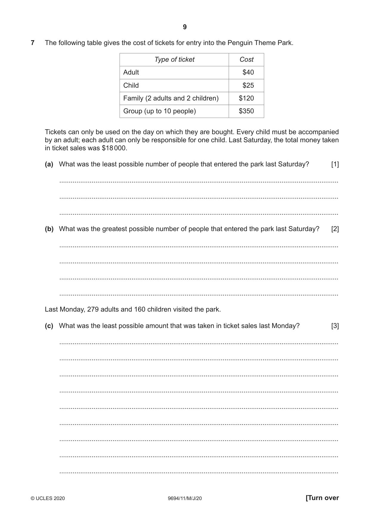 Cambridge A Level Thinking Skills 9694 2020 May/June Paper 1 · Variant 1 question paper, page 9 of 16