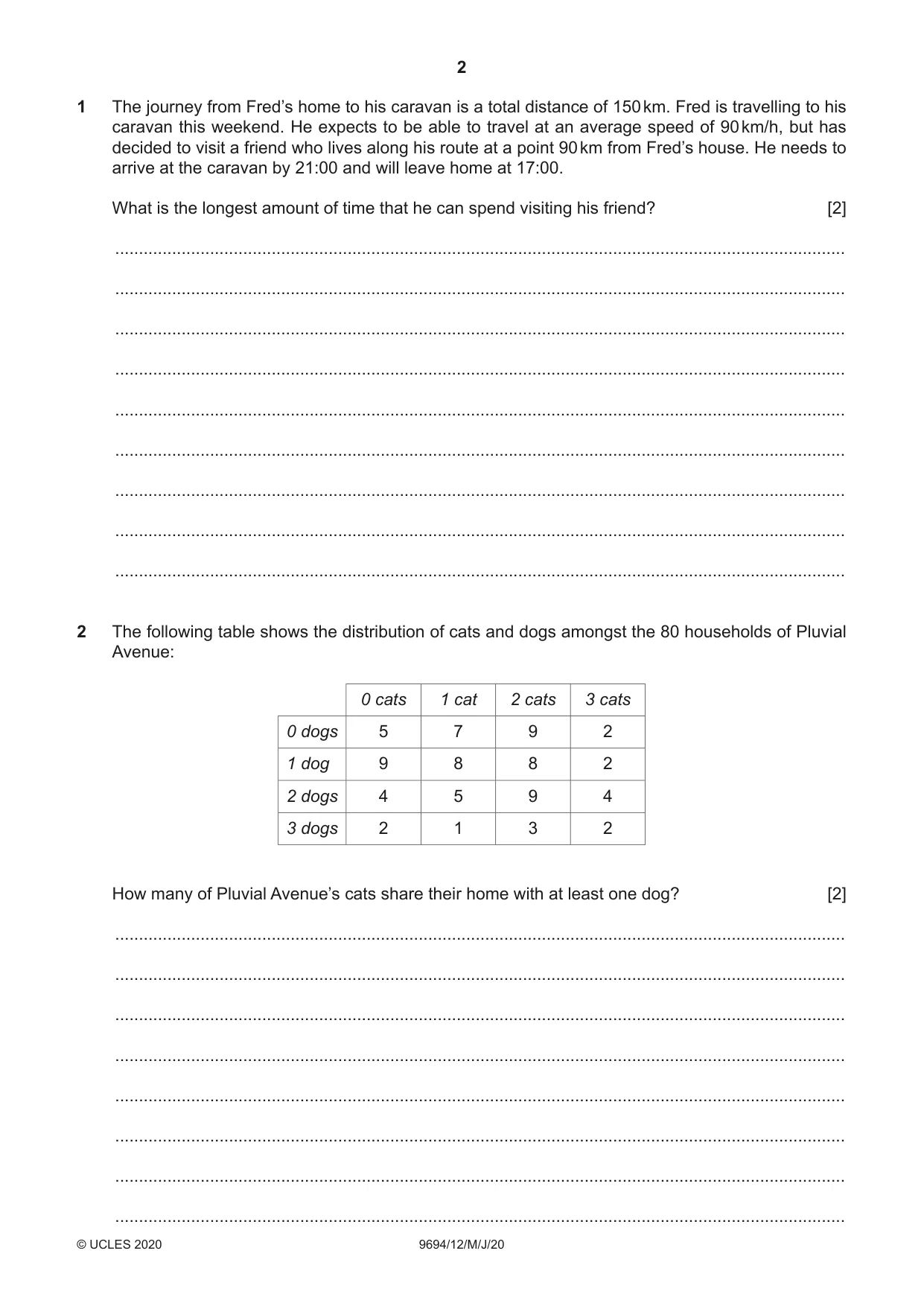 Cambridge A Level Thinking Skills 9694 2020 May/June Paper 1 · Variant 2 question paper, page 2 of 16