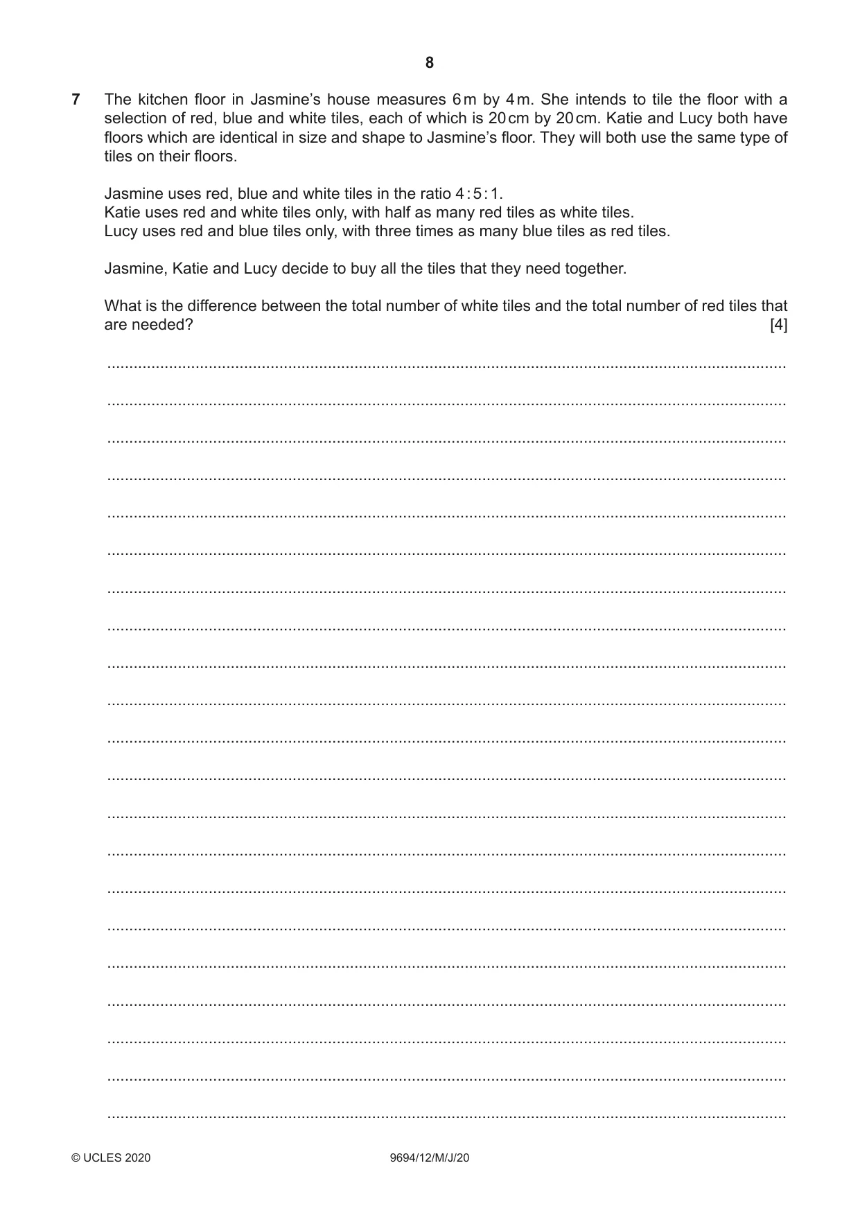Cambridge A Level Thinking Skills 9694 2020 May/June Paper 1 · Variant 2 question paper, page 8 of 16