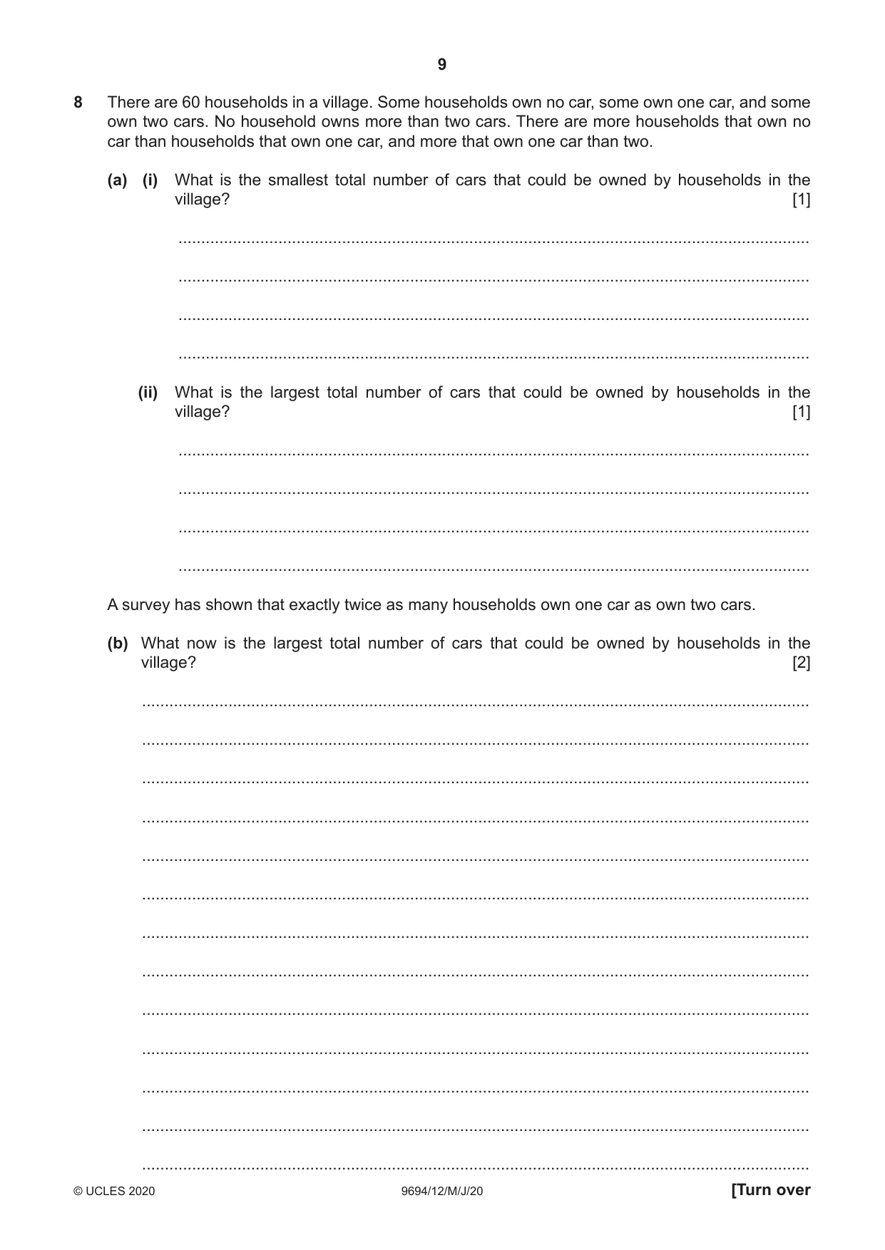 Cambridge A Level Thinking Skills 9694 2020 May/June Paper 1 · Variant 2 question paper, page 9 of 16