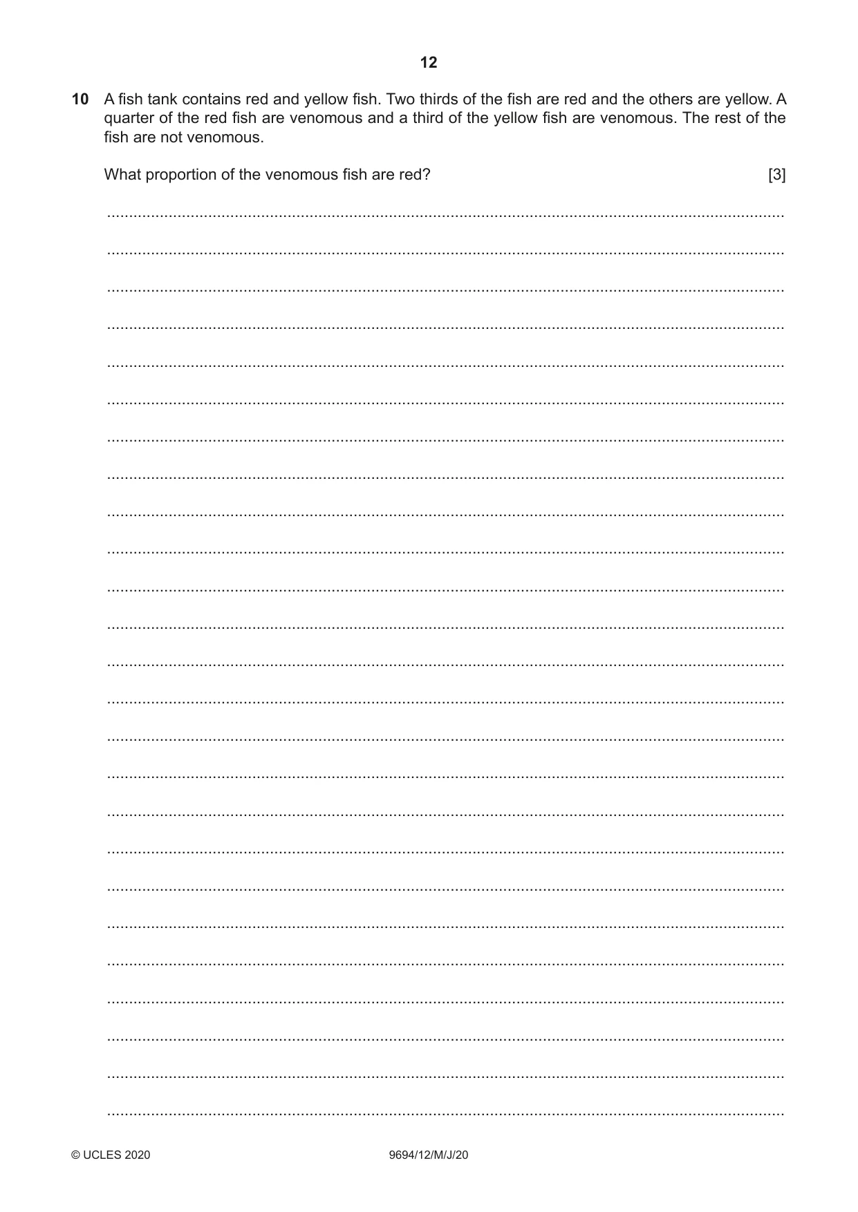 Cambridge A Level Thinking Skills 9694 2020 May/June Paper 1 · Variant 2 question paper, page 12 of 16