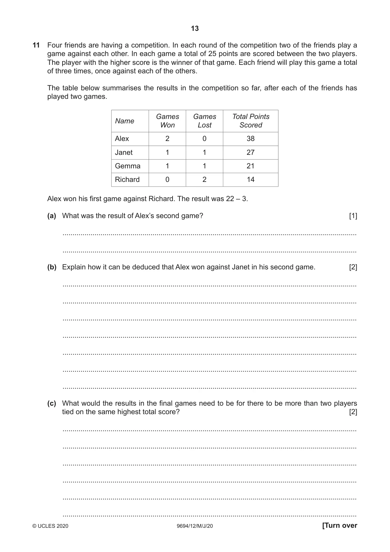 Cambridge A Level Thinking Skills 9694 2020 May/June Paper 1 · Variant 2 question paper, page 13 of 16