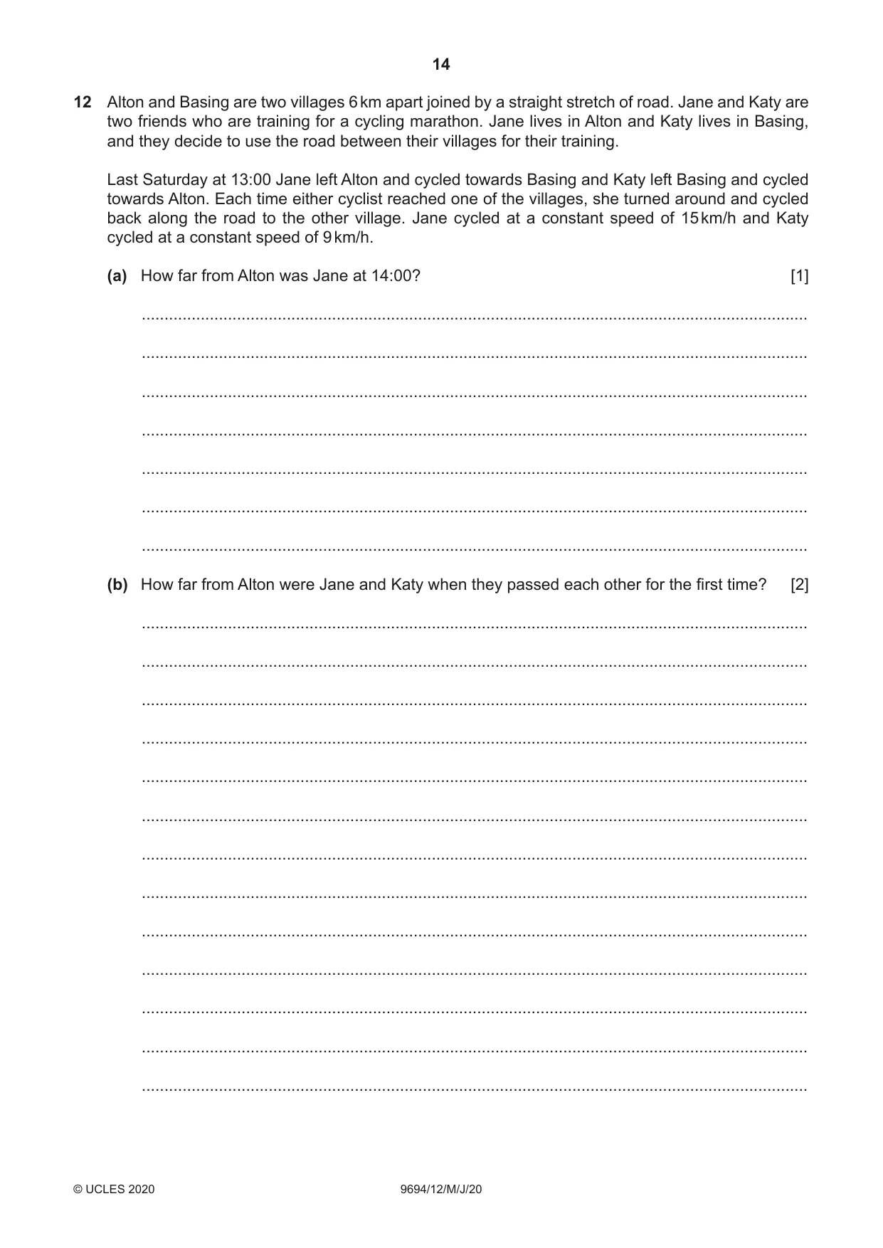 Cambridge A Level Thinking Skills 9694 2020 May/June Paper 1 · Variant 2 question paper, page 14 of 16