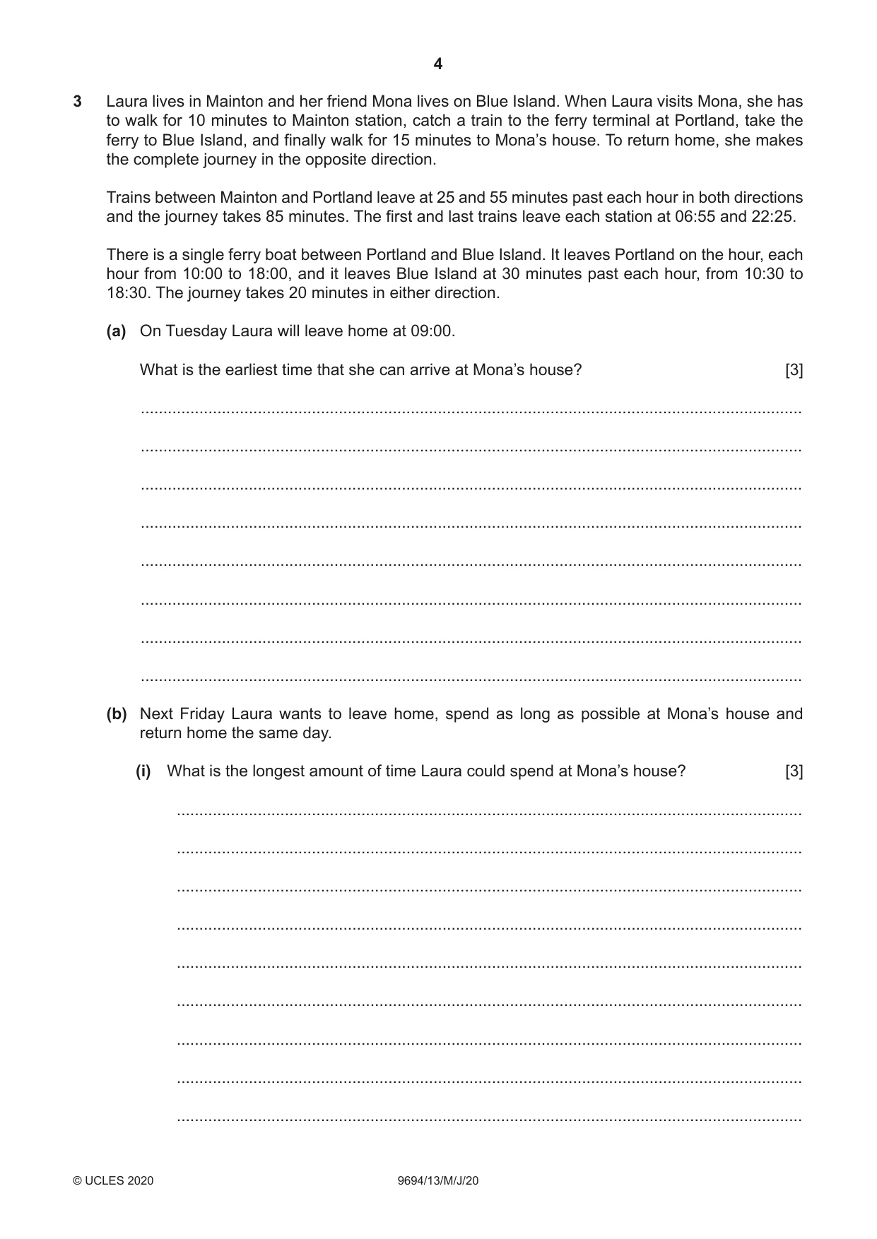 Cambridge A Level Thinking Skills 9694 2020 May/June Paper 1 · Variant 3 question paper, page 4 of 16