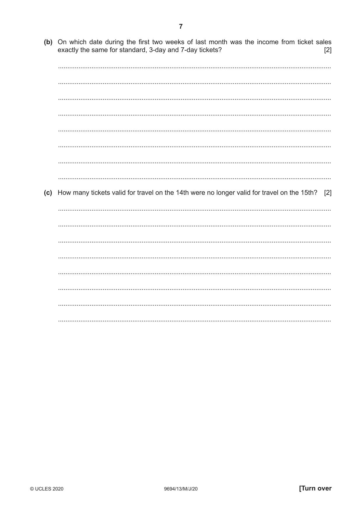 Cambridge A Level Thinking Skills 9694 2020 May/June Paper 1 · Variant 3 question paper, page 7 of 16