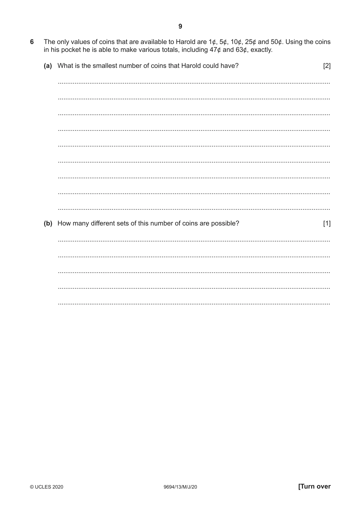 Cambridge A Level Thinking Skills 9694 2020 May/June Paper 1 · Variant 3 question paper, page 9 of 16
